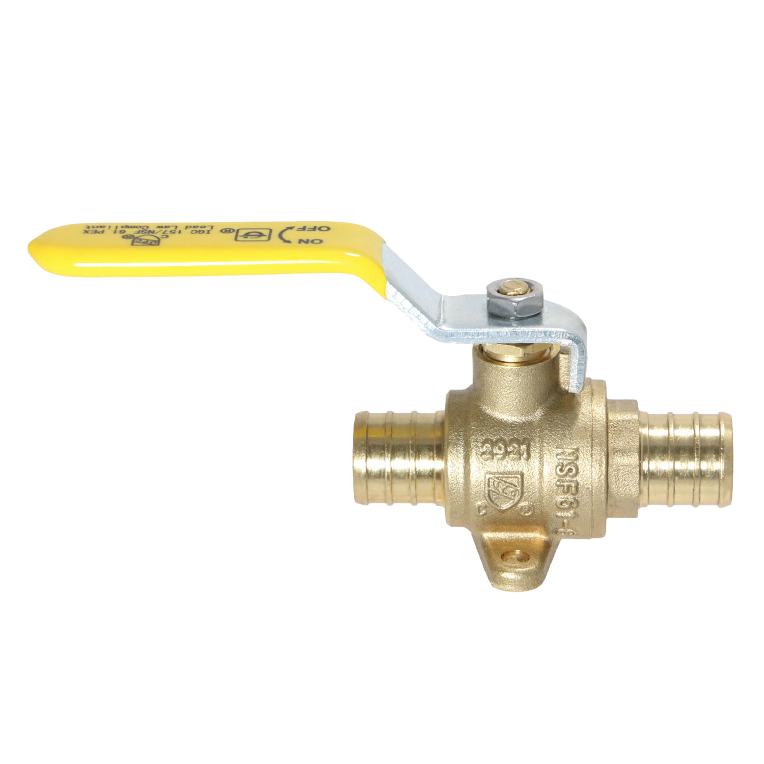 1 Pc. 3/4″ Pex Ball Valve with Drop Ear, Lead Free Brass, Full Port, 24-3-4=1
