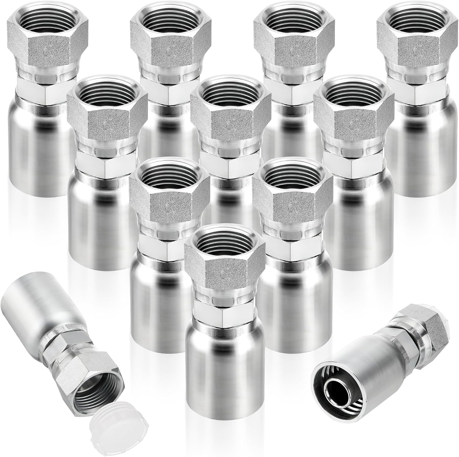 12 Pack Hydraulic Hose Fittings: 3/4″ I.D. Hose x 3/4″ JIC 37° Flare Female NEW