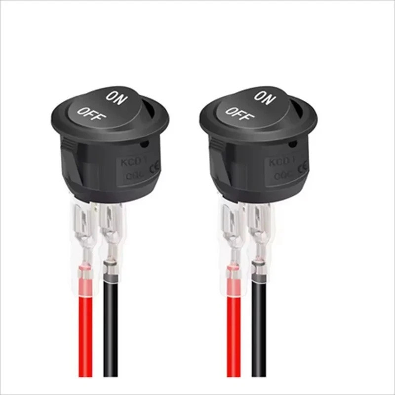 12V round Rocker Switch AC 6A/250V 10A/125V SPST 2 Pin 2 Position On/Off T
