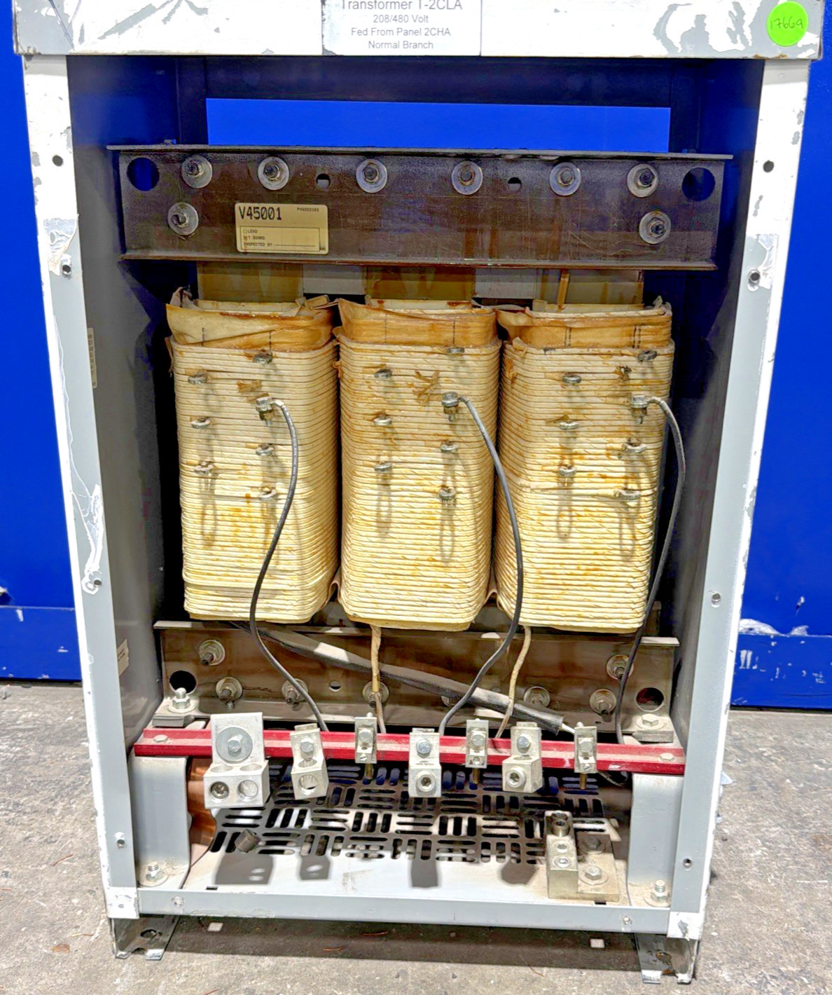 Eaton 45kVA 480V Transformer 3PH 60HZ 208Y/120V V48M28T45K 🟦