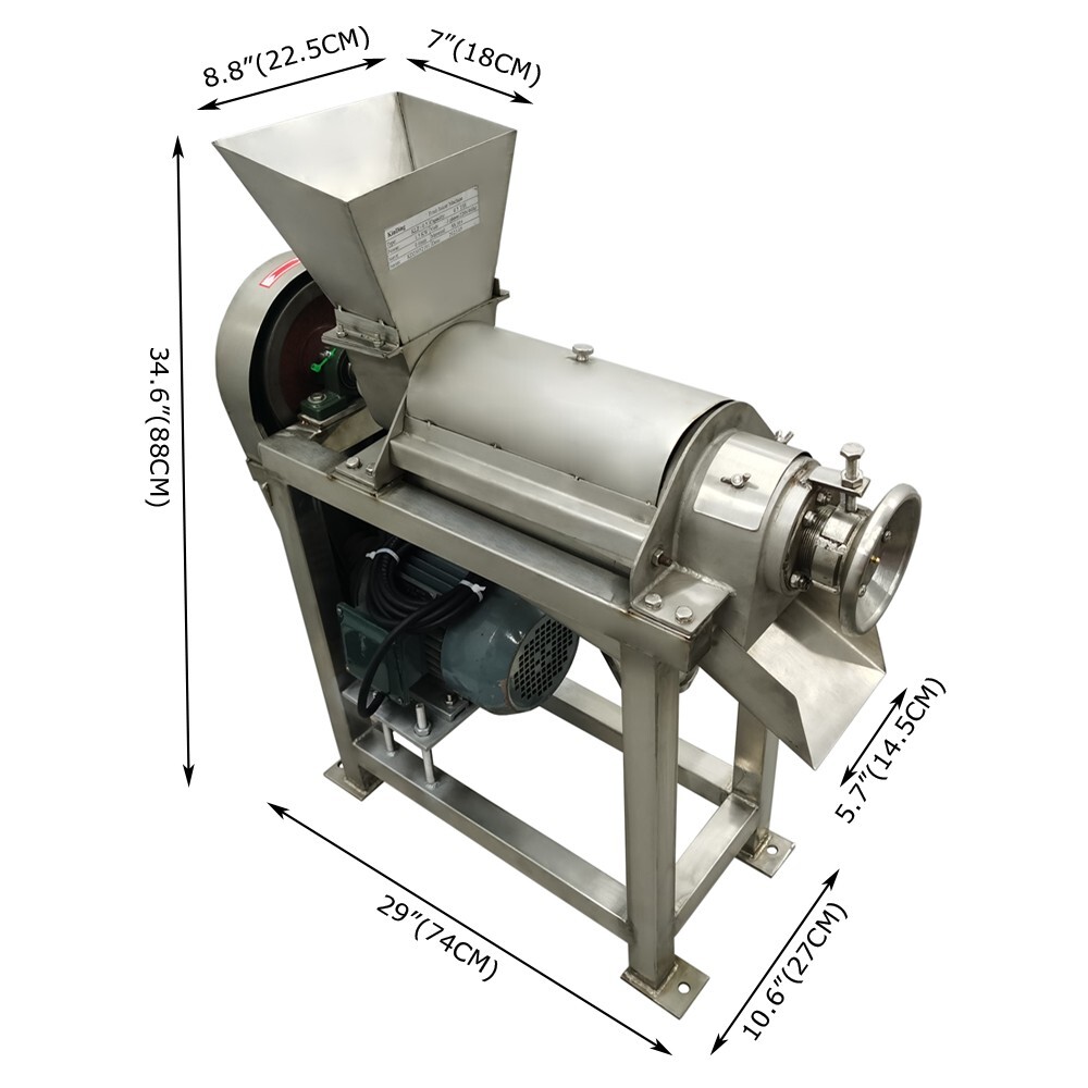 Commercial Fruit Vegetable Screw Juicer Industrial 3-phase 220v 1.5KW 0.5T/H