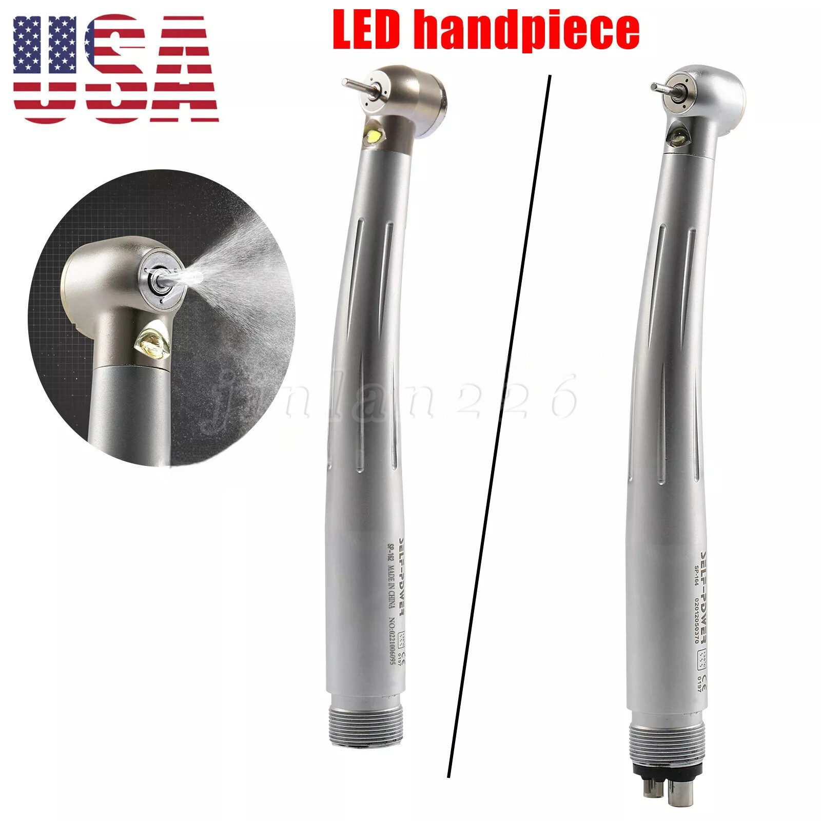 Factory Price Dental LED High Speed Handpiece 3 Water Spray 2 4 Hole Air Turbine
