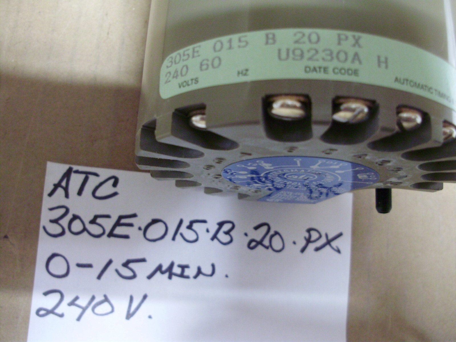 ATC & Paragon Electric Timers, 0 -15 min / 240 Volt, 0-30 min /120 Volt, 24 Hour