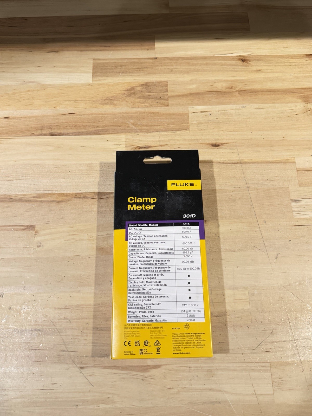 FLUKE 301D CLAMP METER (FREE SHIPPING) NEW