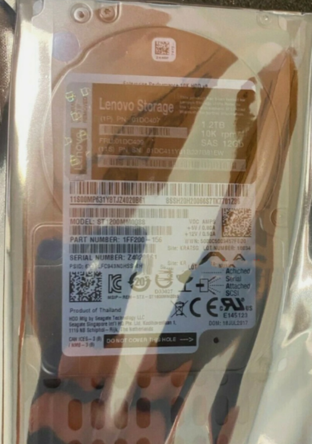 New Lenovo 01DC407 01DC409 1.2T 10K 2.5 SAS 12Gb DS4200 DS6200 DS2200 D1212
