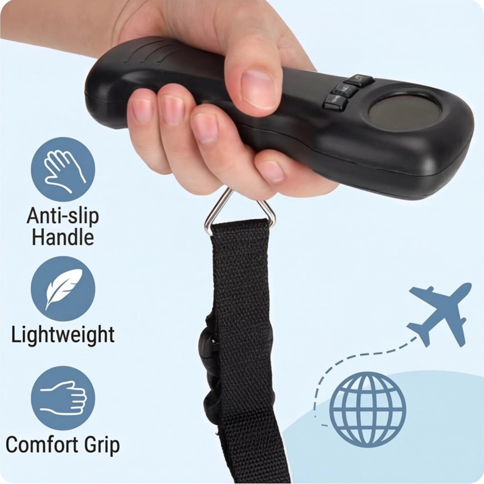 Portable Digital Luggage Scale, 50kg/110lb Capacity with LCD Display, Electro…
