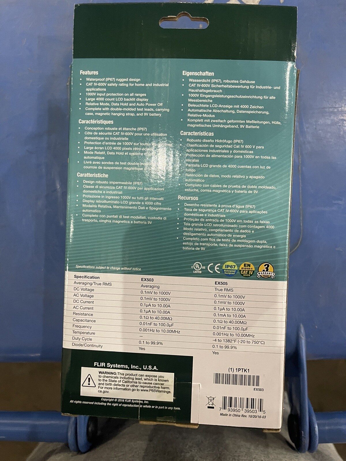 EXTECH EX503 Industrial Digital Multimeter,40 Mohms
