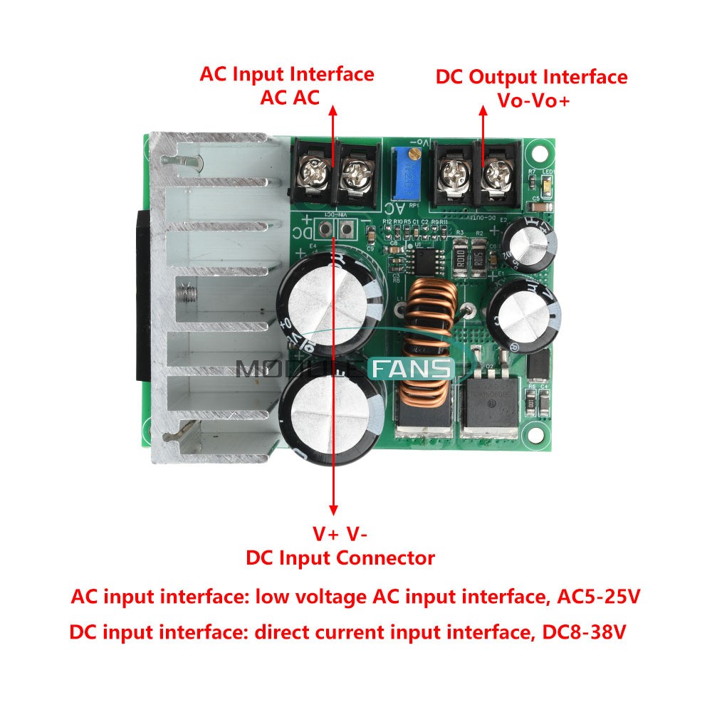Buck Power Module Adjustable Voltage Regulator AC 5-25V/DC 8-38V To DC 3.3-32V
