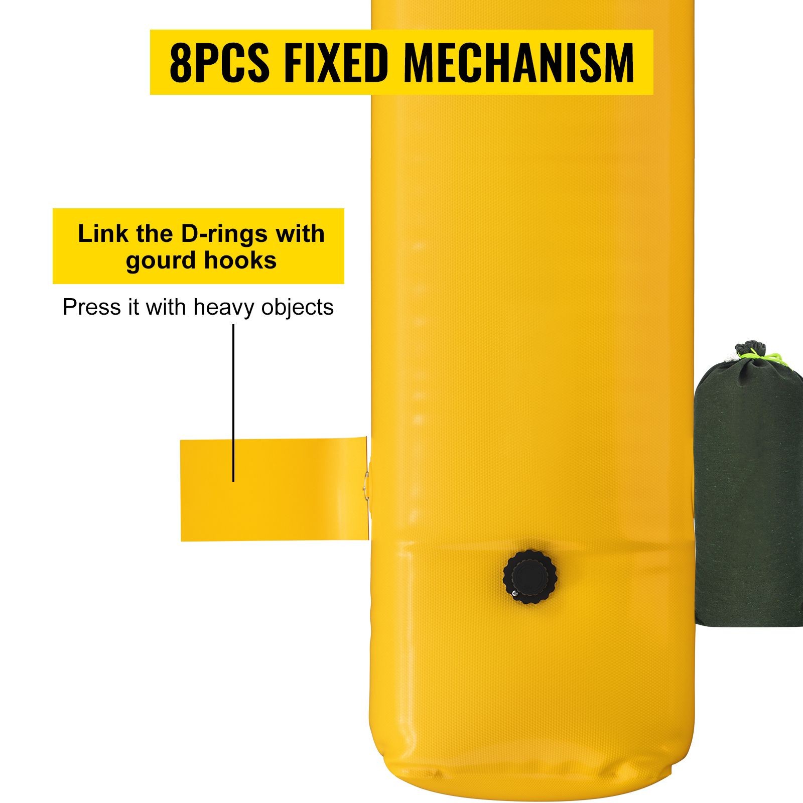 Reusable PVC Flood Barrier: 24’L x 20″W x 12″H, Lightweight & Stackable