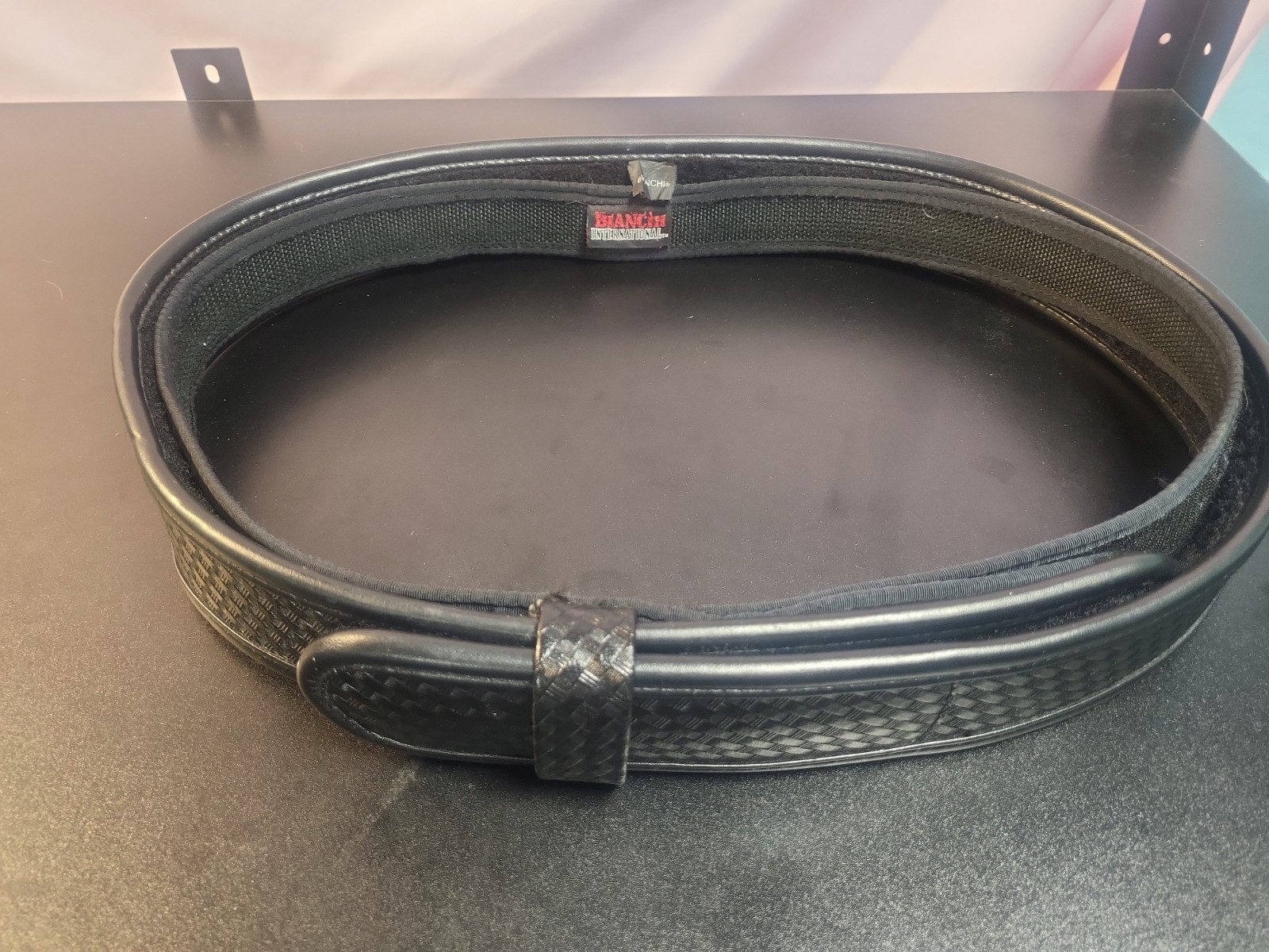 Bianchi Accumold Elite Basketweave Duty Belt Black Size 42″-44″ W/Inner 40″-46″