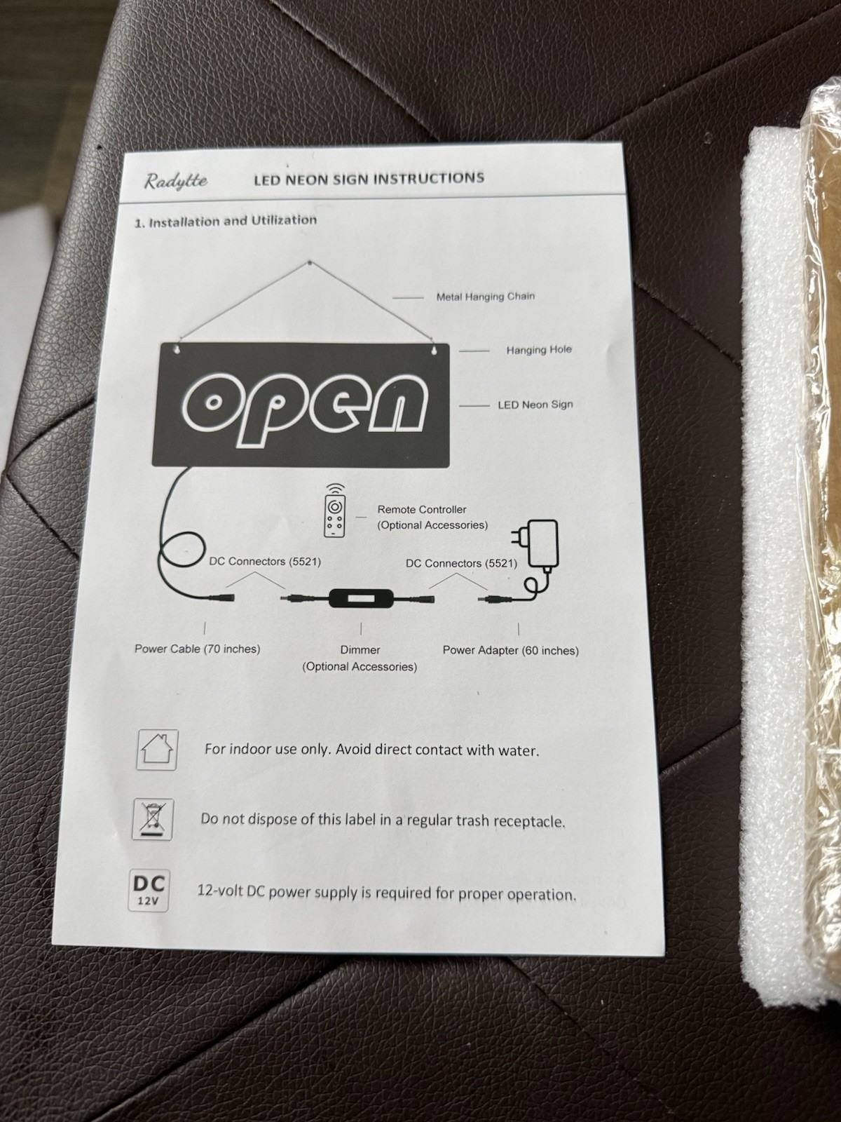 Nein Fluorescent smoke shop Wall mountable Sign