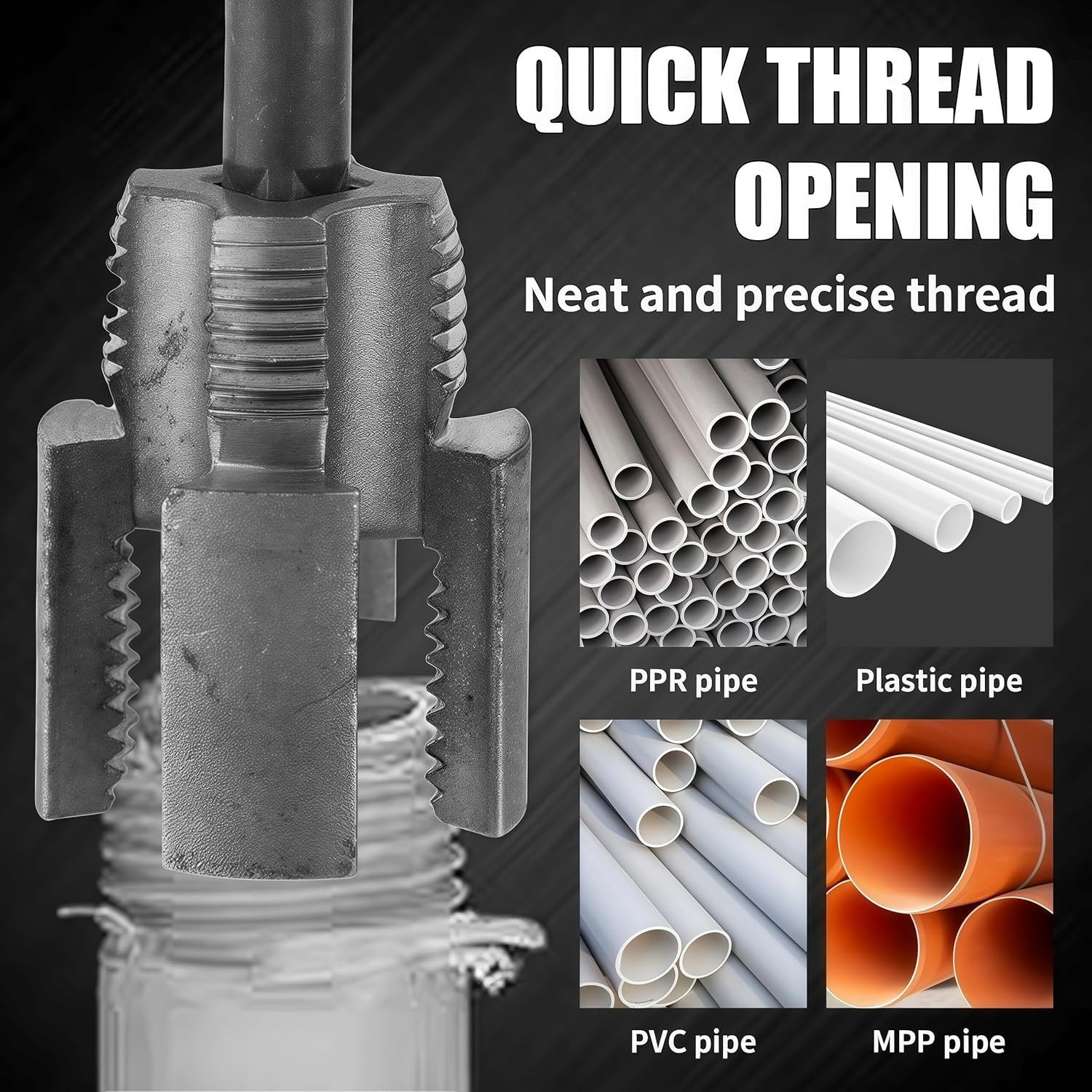 4 in 1 Water Pipe Wrench, Universal Pipe Opener for PVC Pipes, Integrated Intern
