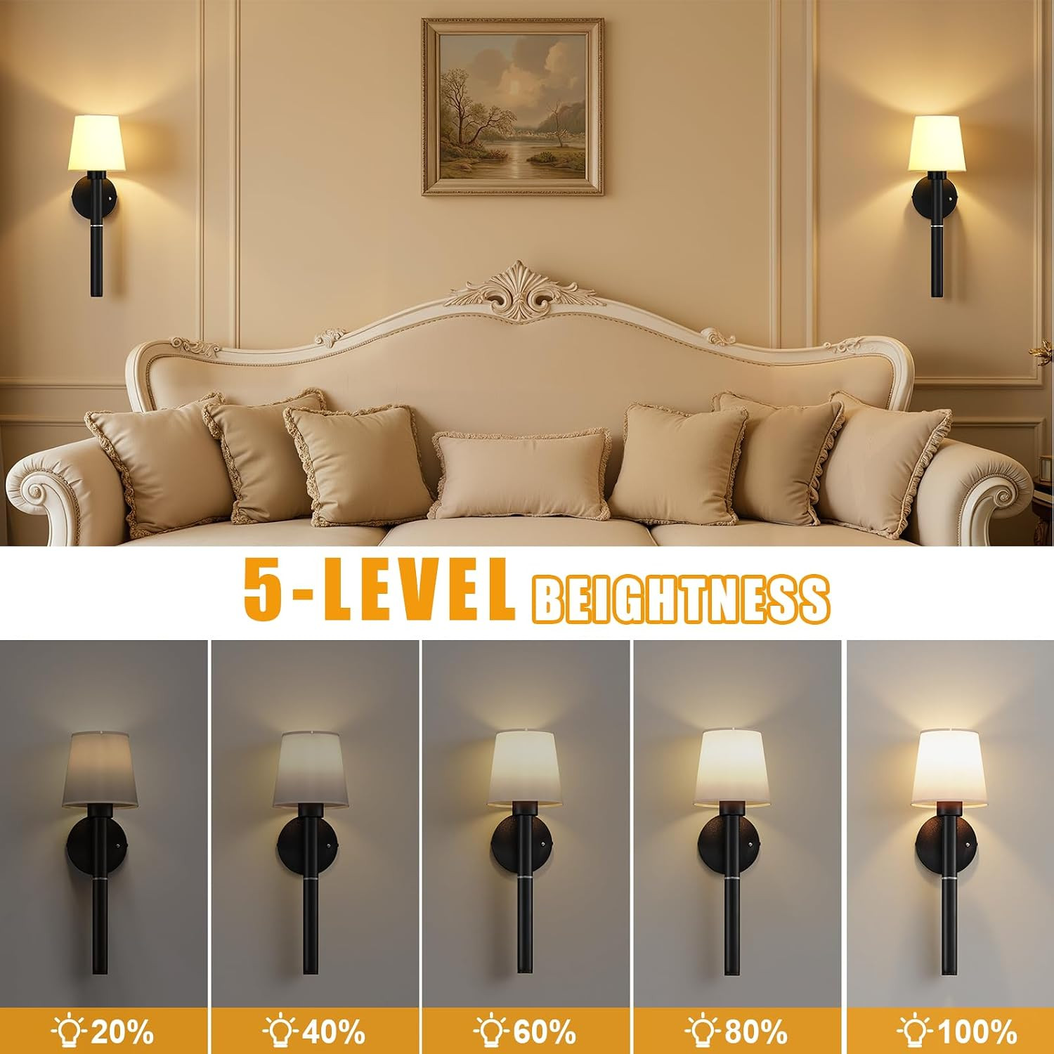 Magnetic Wireless Wall Sconces – Rechargeable 5200mAh Battery for Any Room