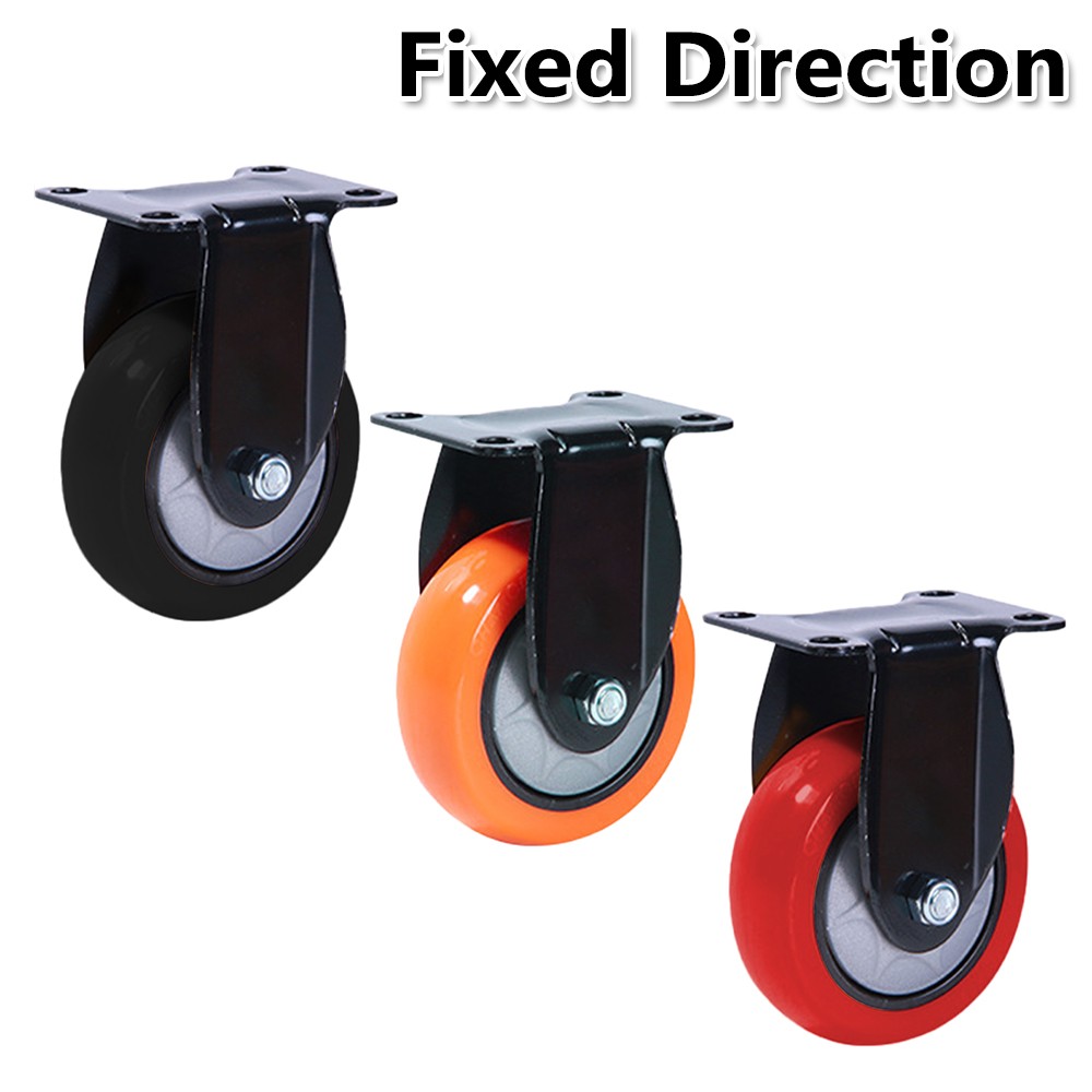 2 / 4 Pack Heavy Duty Swivel Plate Caster Wheels 3″ 4″ 5″ Polyurethane Wheels