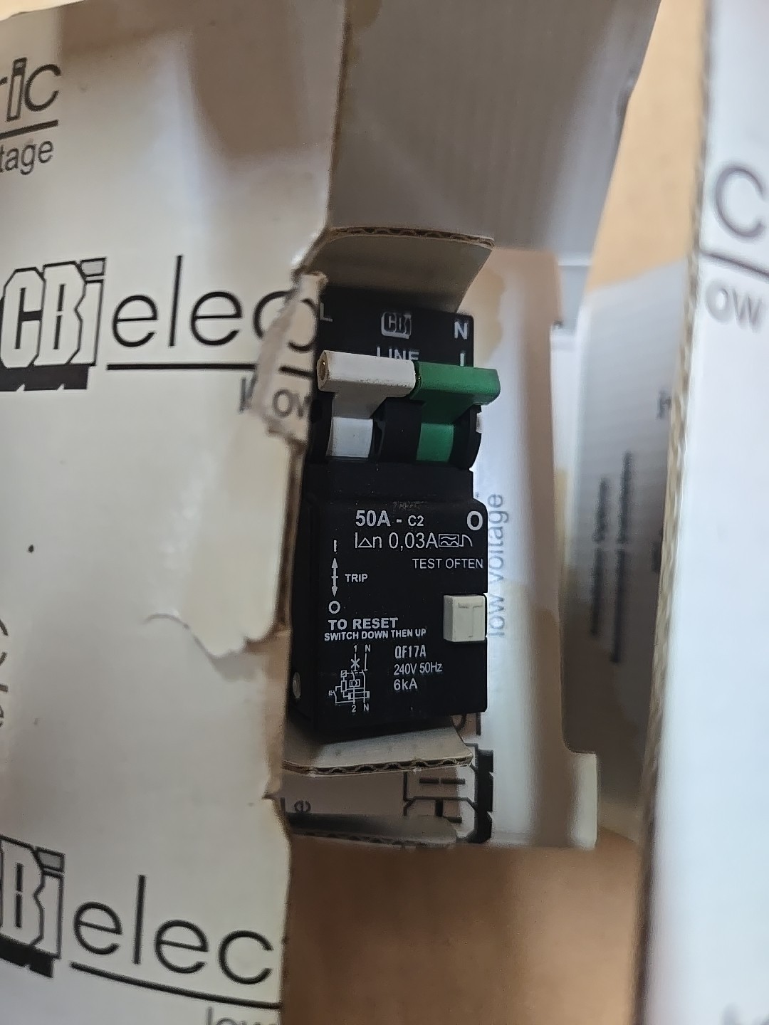 CBI ELECTRIC QF17A 50A WEIDMULLER QF 17 A 50.0 CB GFCI 50 AMP Circuit Breaker