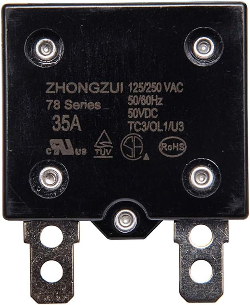 35A 125/250VAC 50/60Hz 50VDC Automatic Reset Relay Fuse, Therma Switch Circuit B