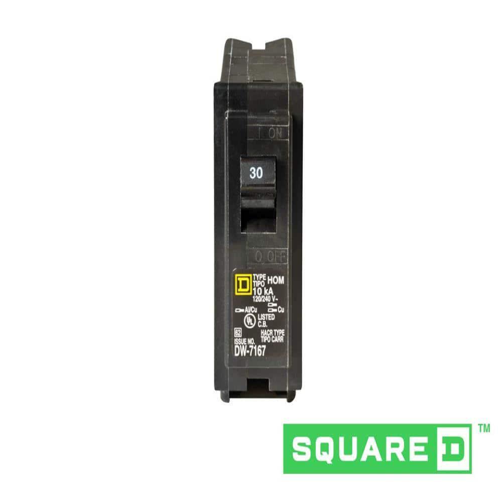 Homeline 30 Amp One-Pole Circuit Breaker HOM130CP, Square D Breakers 120/240 VAC