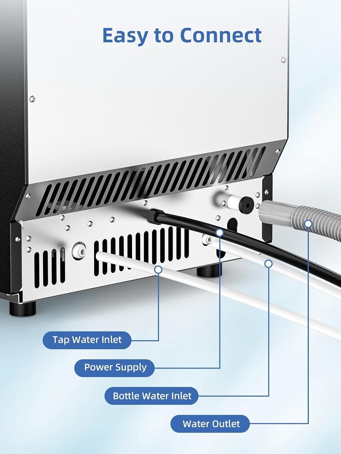 Commercial Ice Maker Machine 100Lbs/24H, Stainless Steel Undercounter Ice Maker