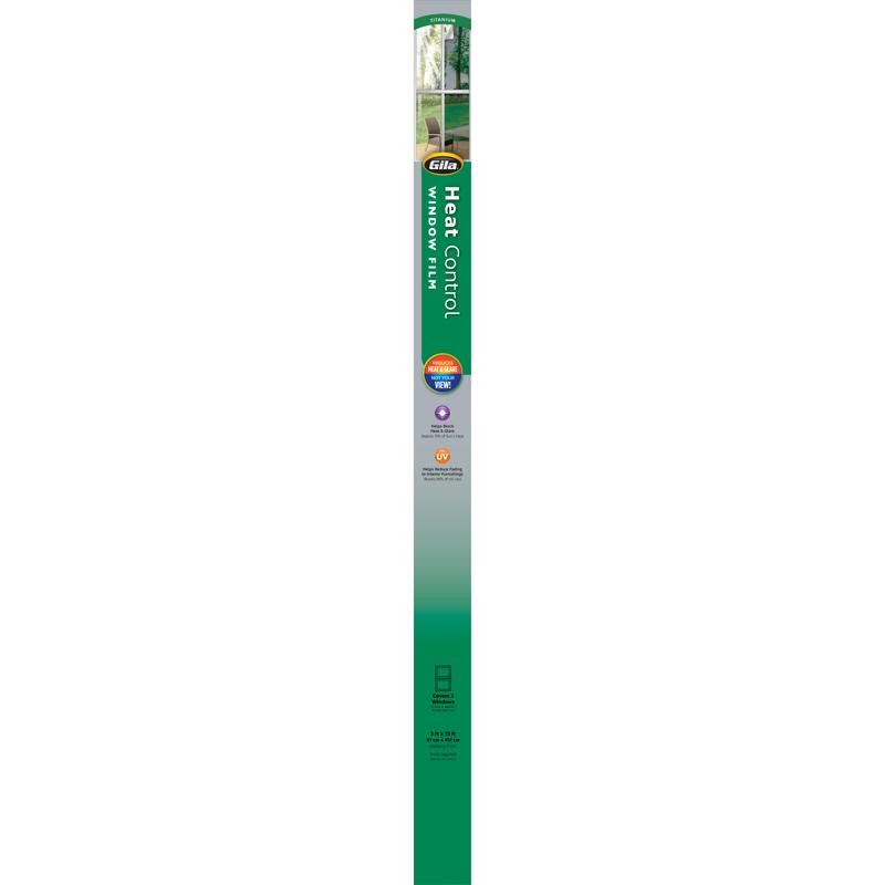 Gila 50146278 Titanium Adhesive Backed Indoor Window Film 15 L ft. x 36 W in. –
