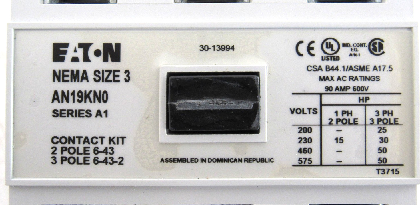 NEW EATON AN19KN0A5E100 STARTER SIZE 3