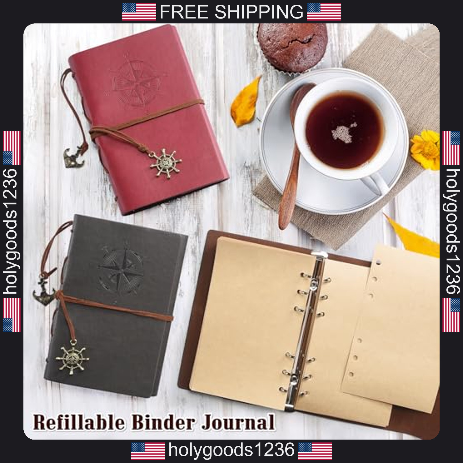 Maleden refillable spiral daily notepad classic embossed travel journal diary