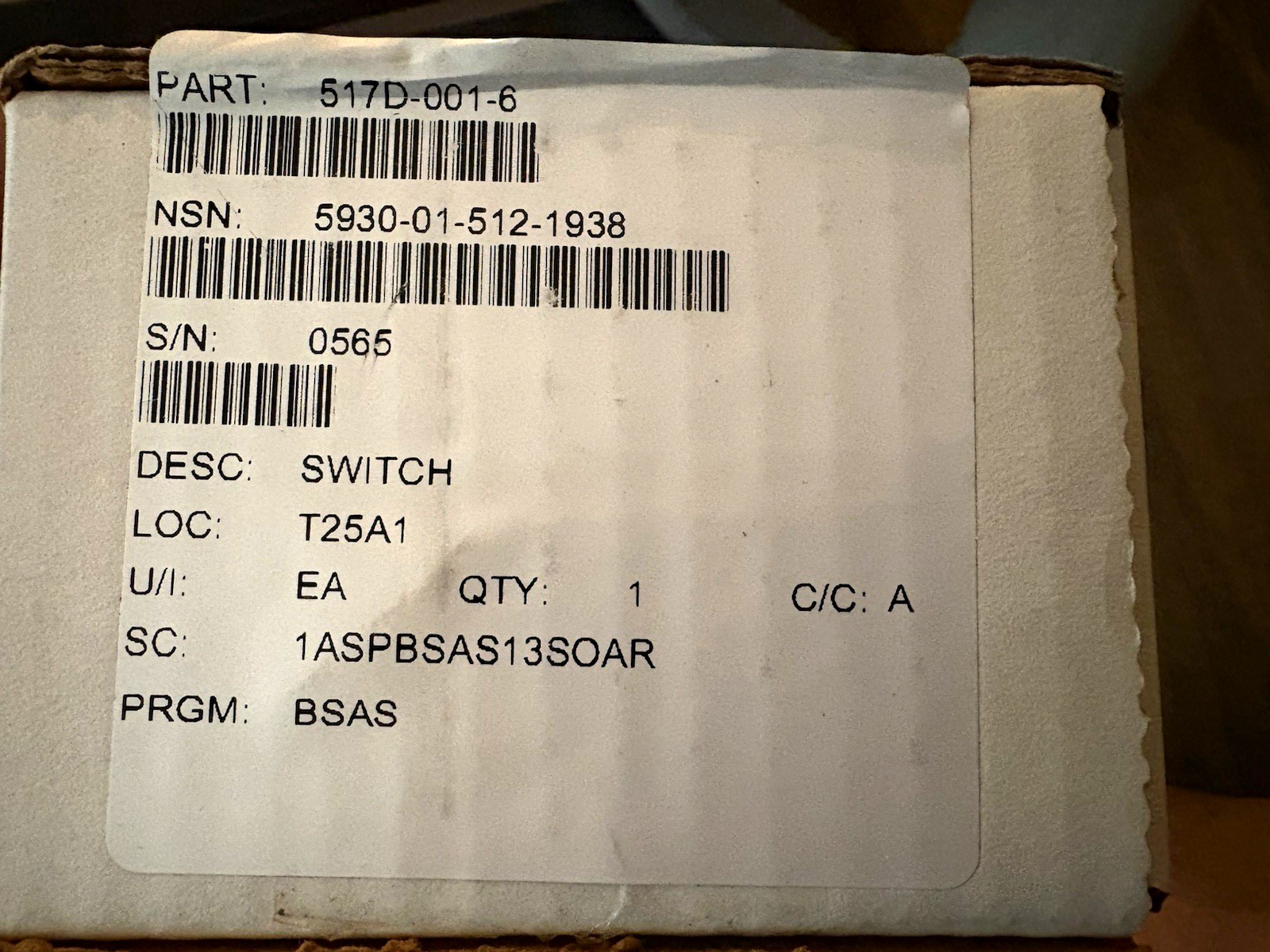 Powertronic Systems Differential Pressure Switch 517D-001-6 12VDC SPST Panel