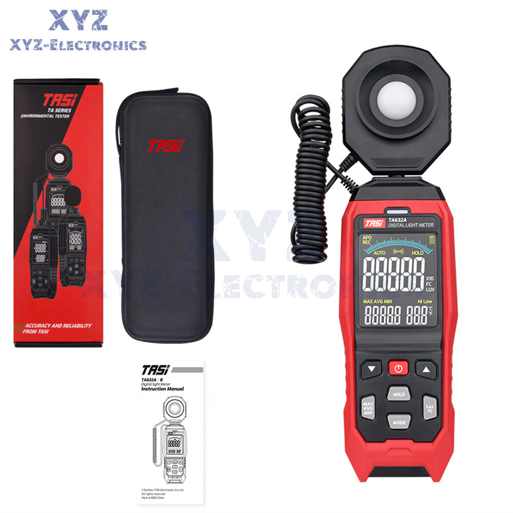 TASI TA632A/TA632B Digital Light Meter Luxmeter Illuminometer Lux/Fc Photometer