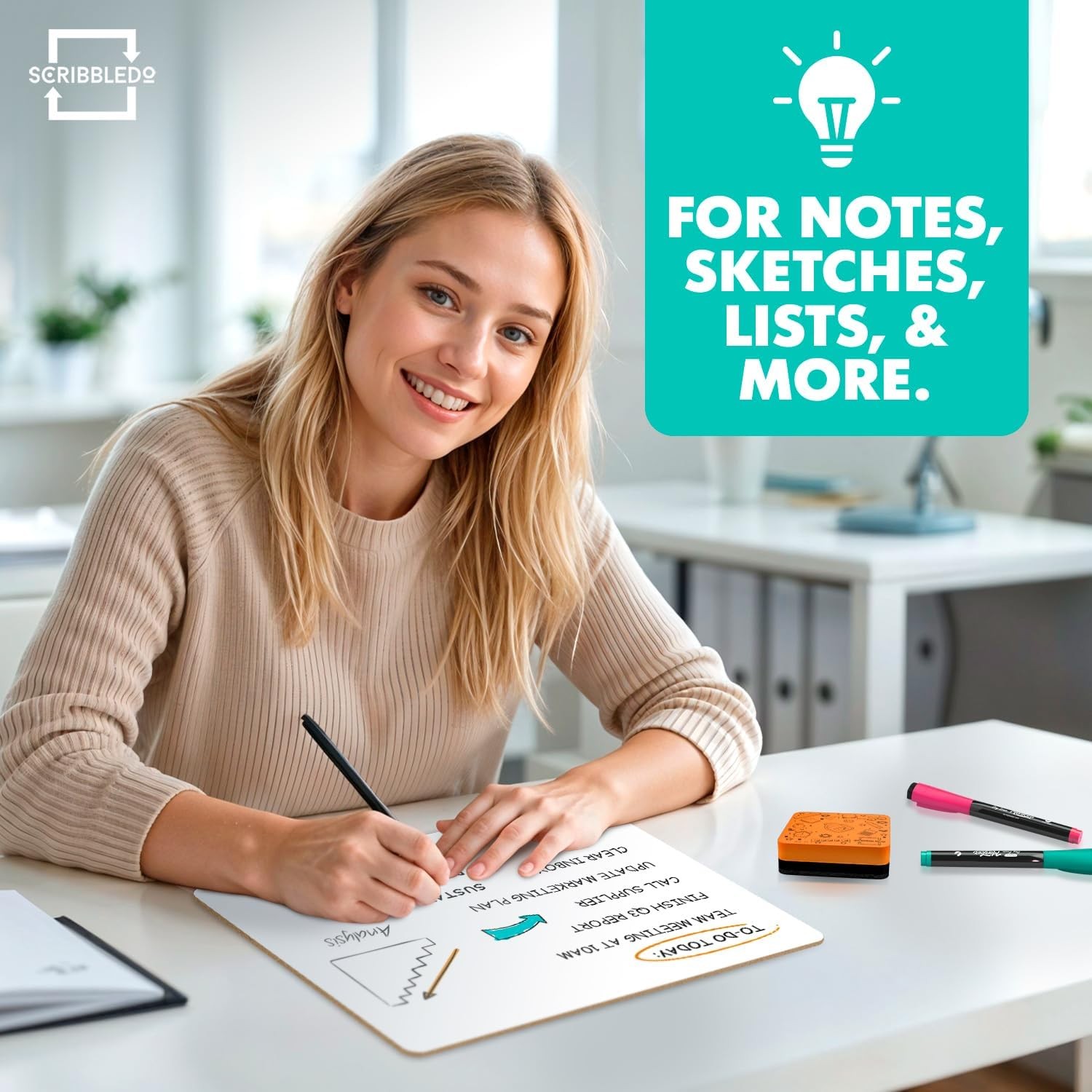 Small Dry Erase Boards 3 Pack 9×12 Double Sided Whiteboard | 3 Double Sided 9×12