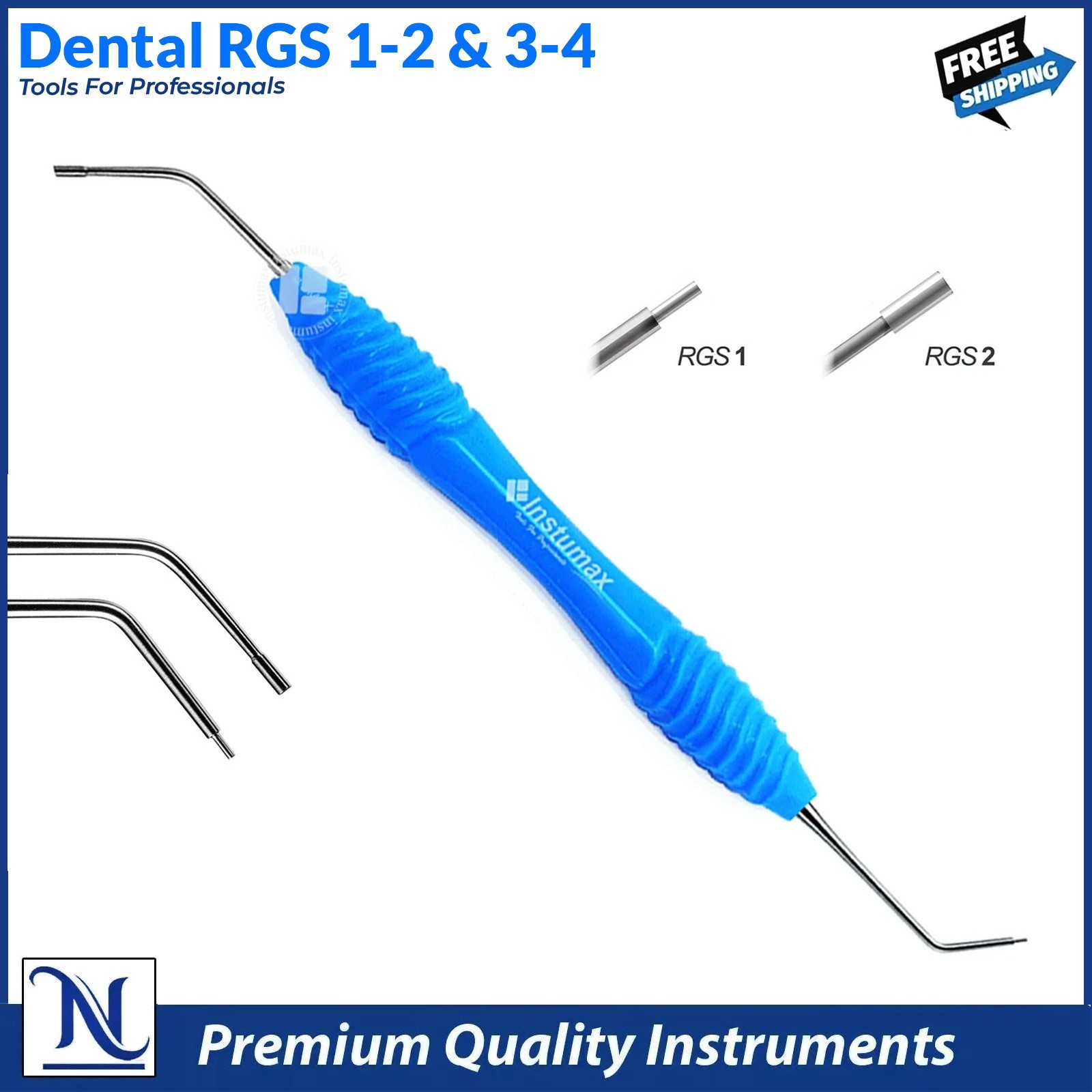 Dental Instrument RGS 1-2 / 3-4 Silicone Handle Depth Dimensions for Restoration