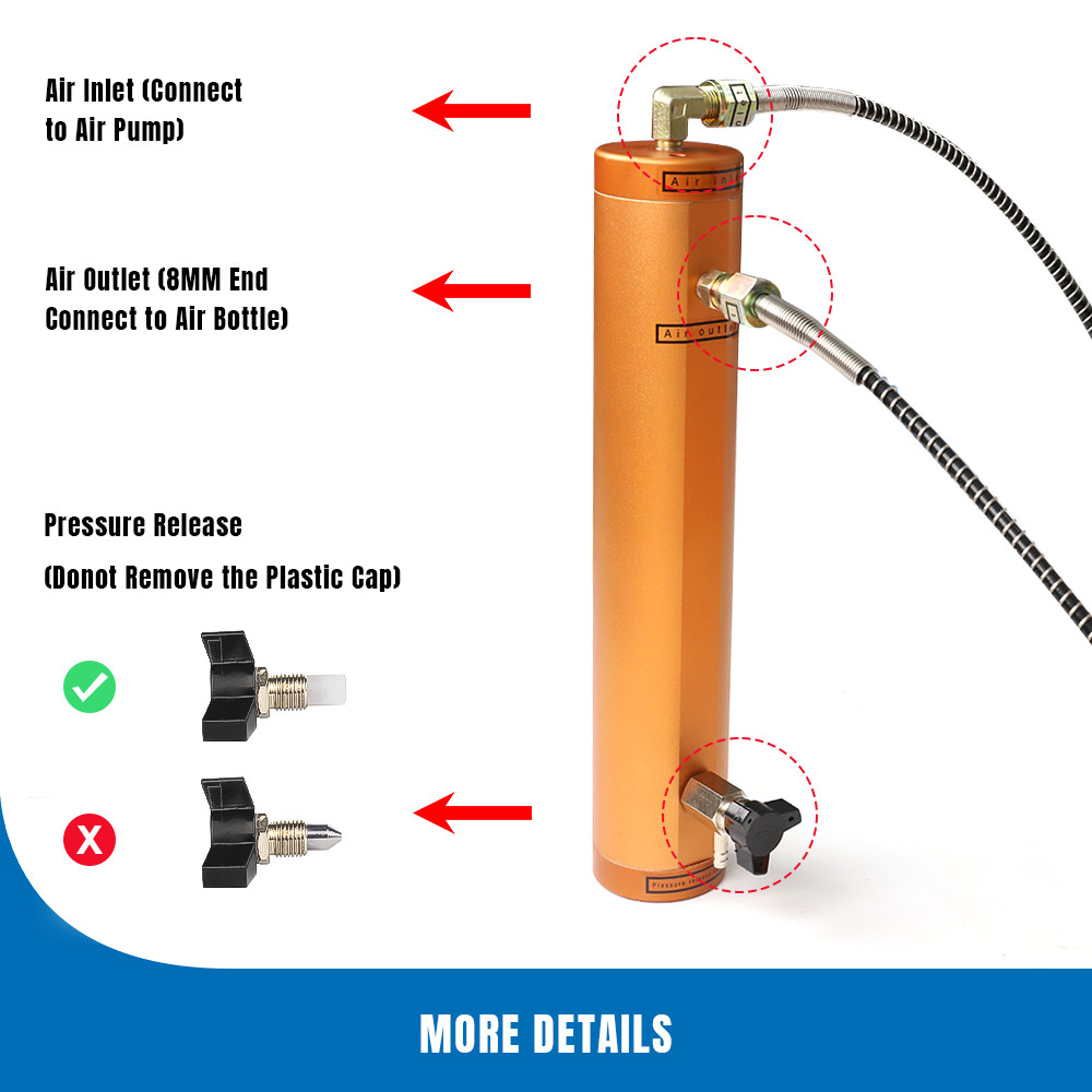 PCP Compressor Air Pump Filter Oil-Water Separator 4500psi 30Mpa Aluminum Alloy