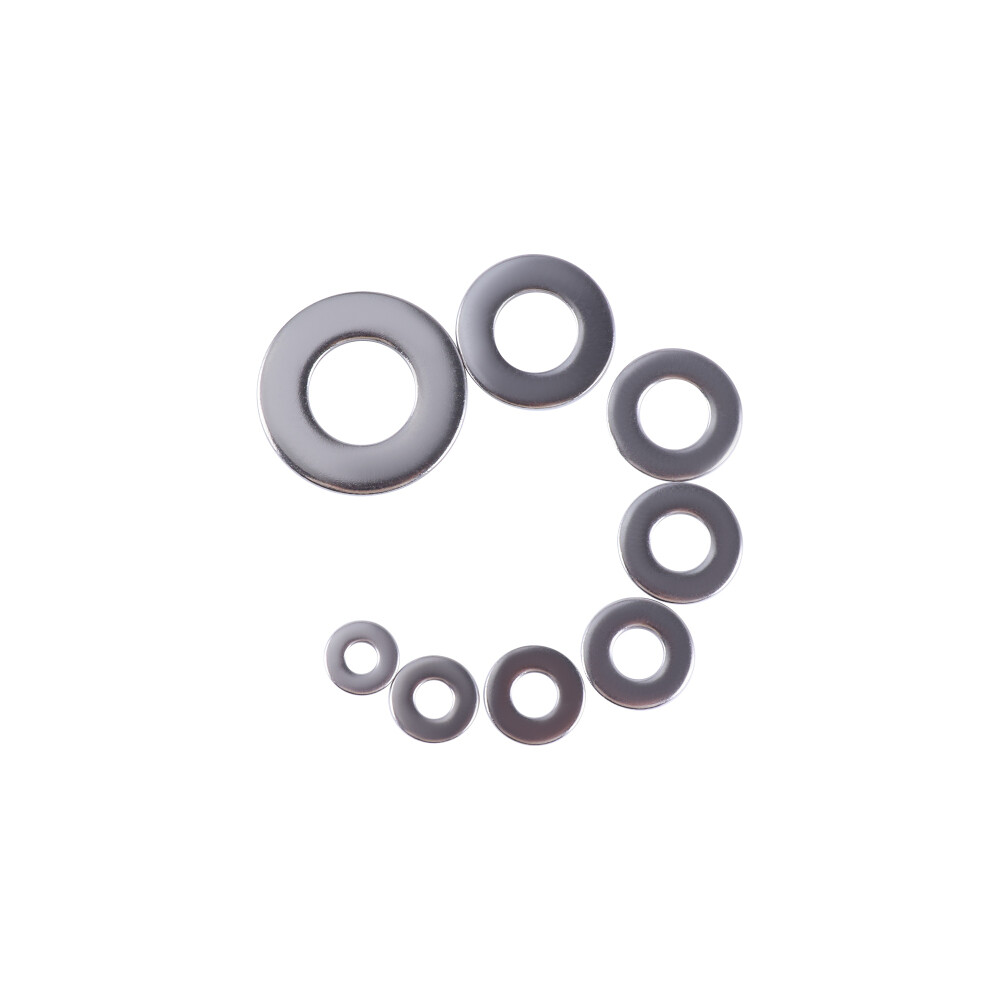 280PCS Flat Washers Assortment 8 Sizes 1/2 3/8 5/16 1/4 12# 10# 8# 6# Kits