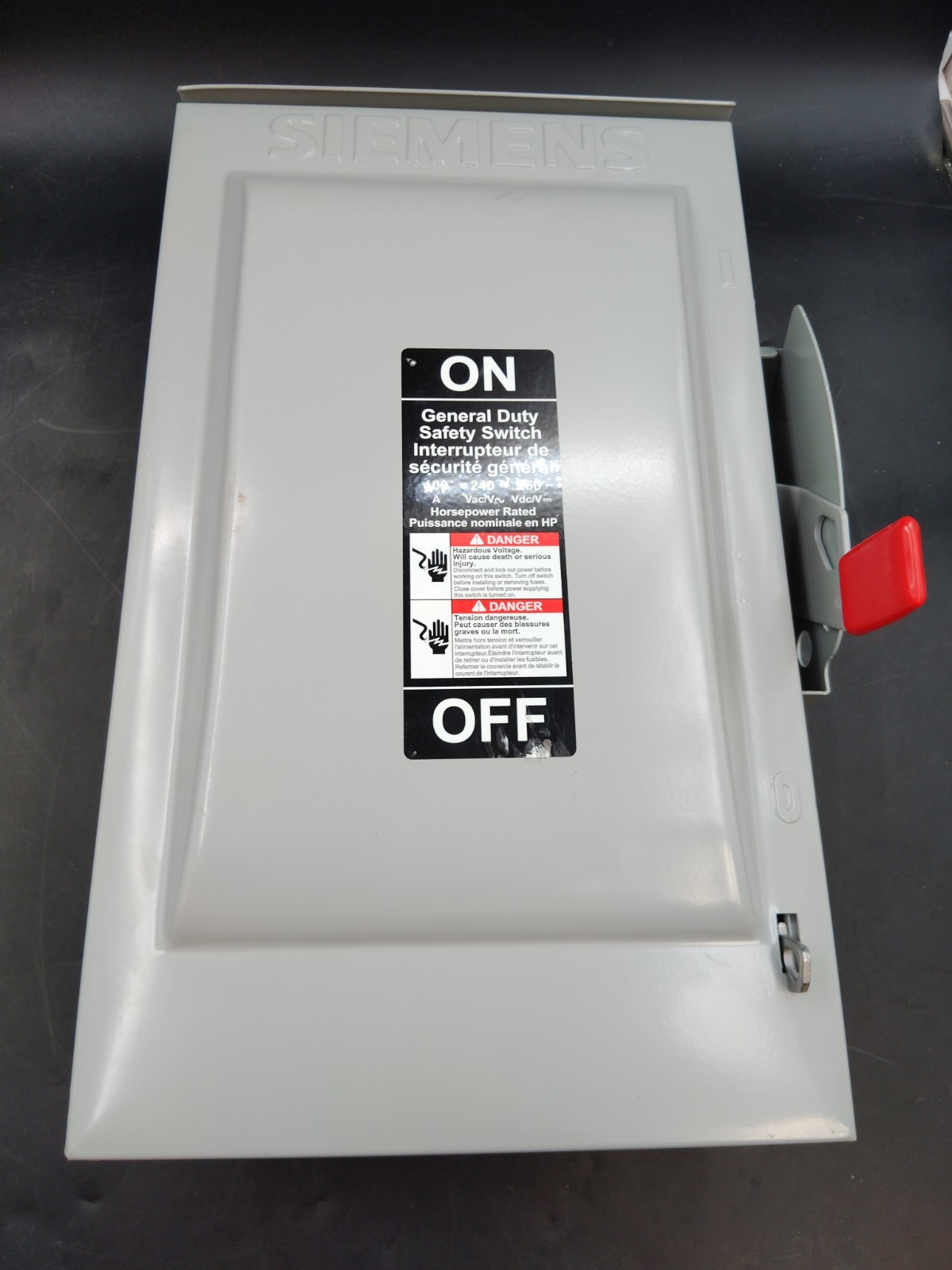Siemens GNF323RA 100A 240V 3-Pole Non-Fused General Duty Safety Switch NEMA 3R