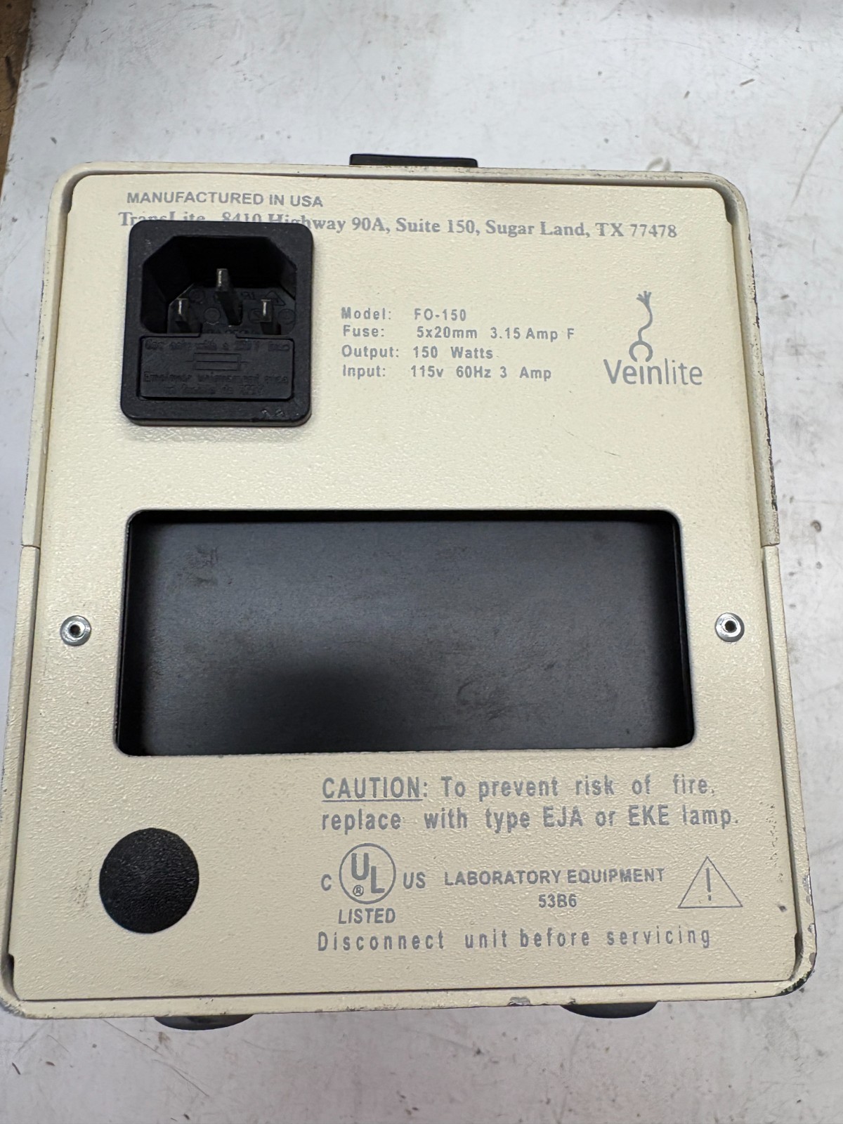 Veinlite Model FO-150 Soure 150 Fiber optic Translate Light Source Dentalite