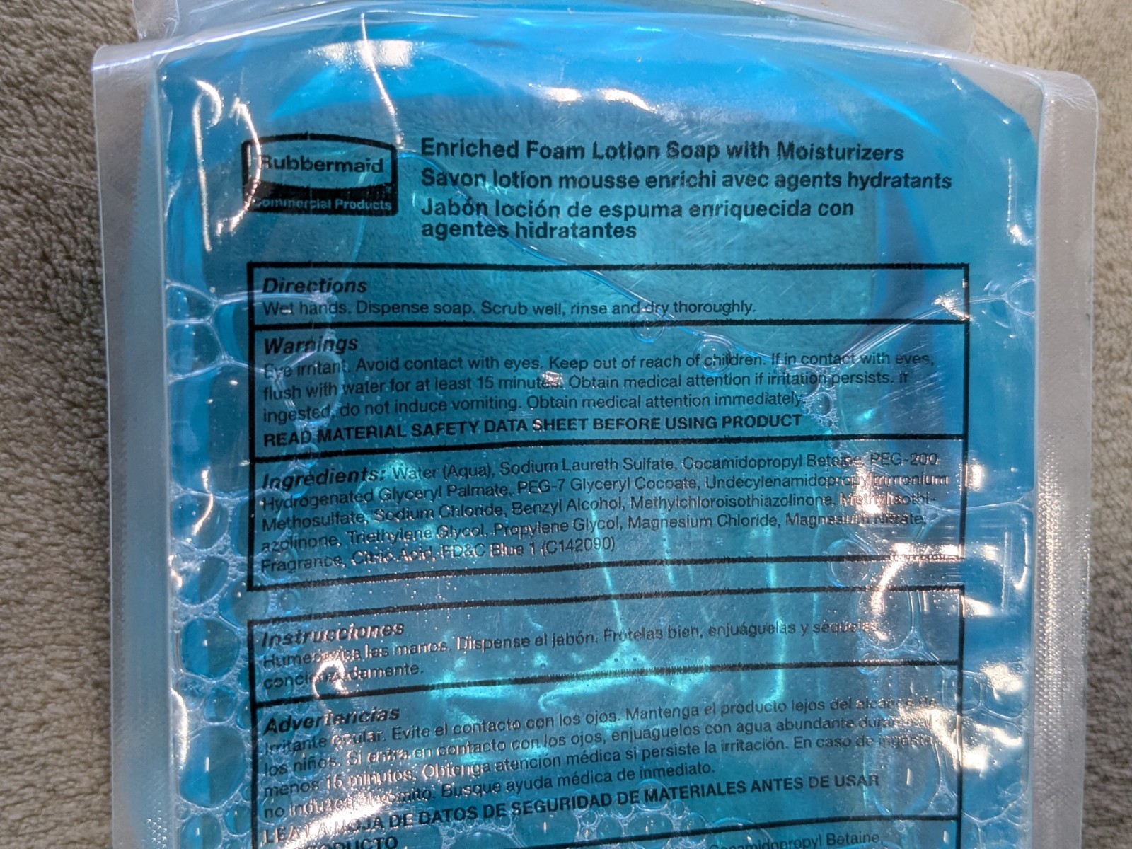 Lot of 8 Rubbermaid Auto Foam 1100 mL Soap Dispenser Refill FG750112