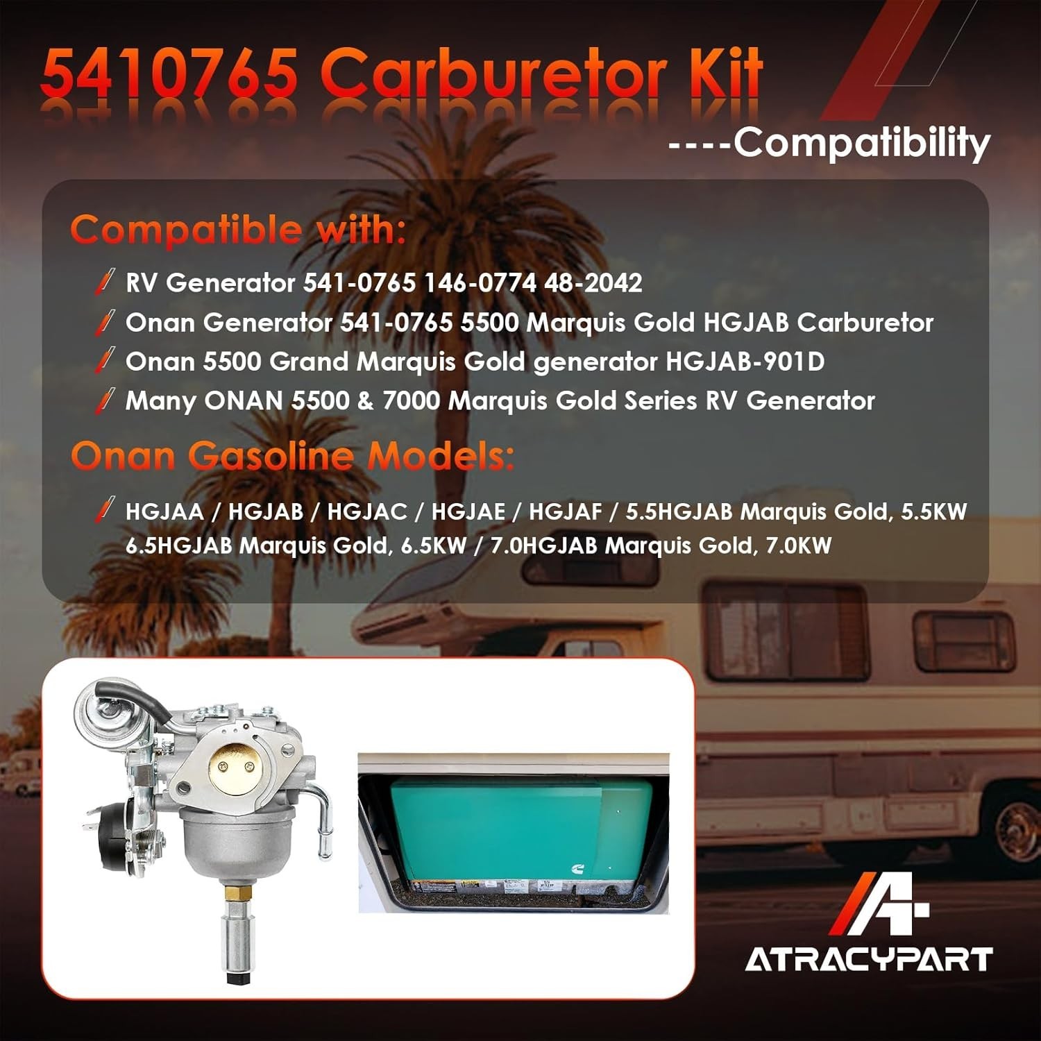 OEM Onan 5500 Carburetor with Gaskets & Fuel Filter – Easy Bolt-On Installation
