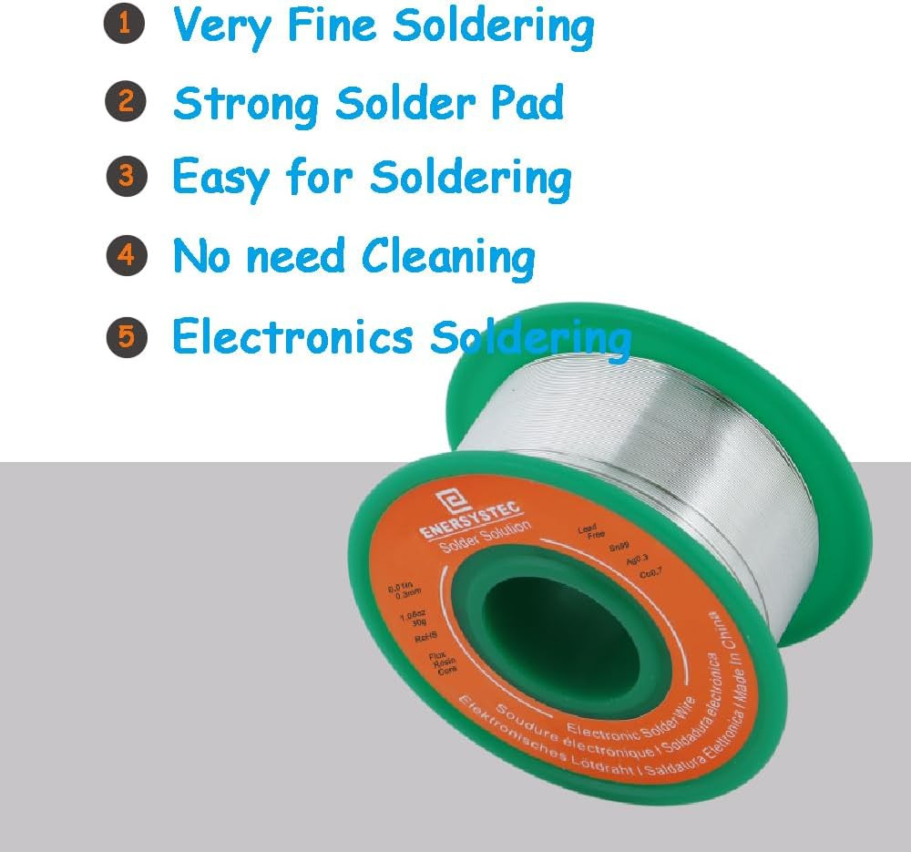 Ultra Thin Solder Wire 0.3Mm Rosin Core Flux Lead Free Electronics Soldering All