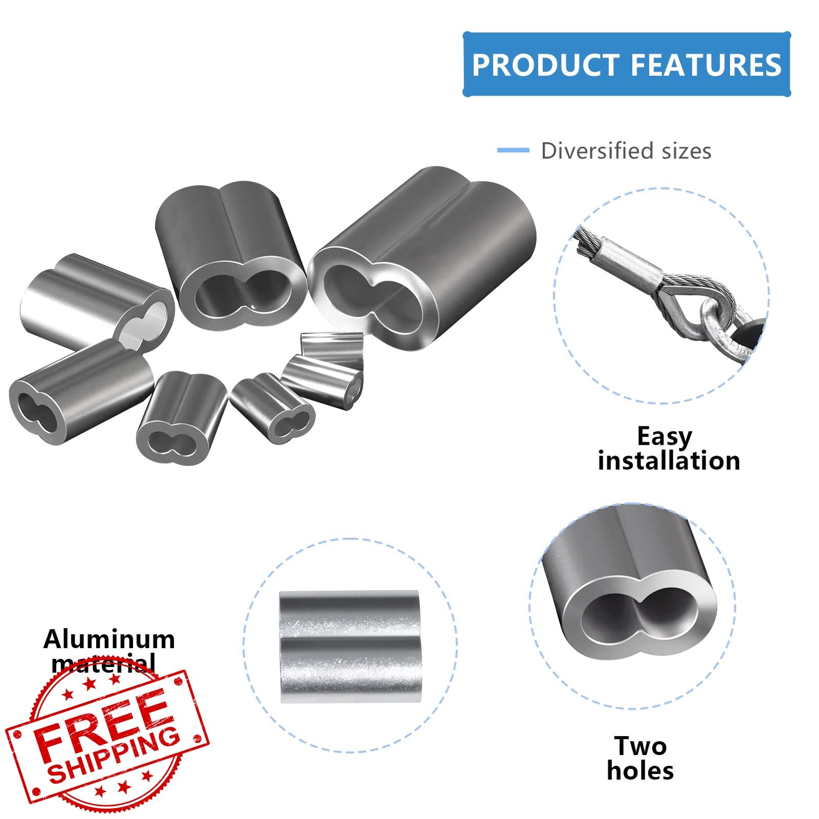 RABECH 3/8″ Crimp Sleeves