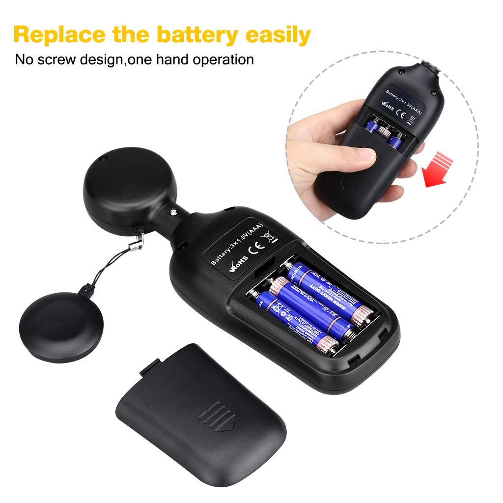 Digital Light Meter Luxmeter, 200,000 Lux Range, 4-Digit LCD, Temp Sensor