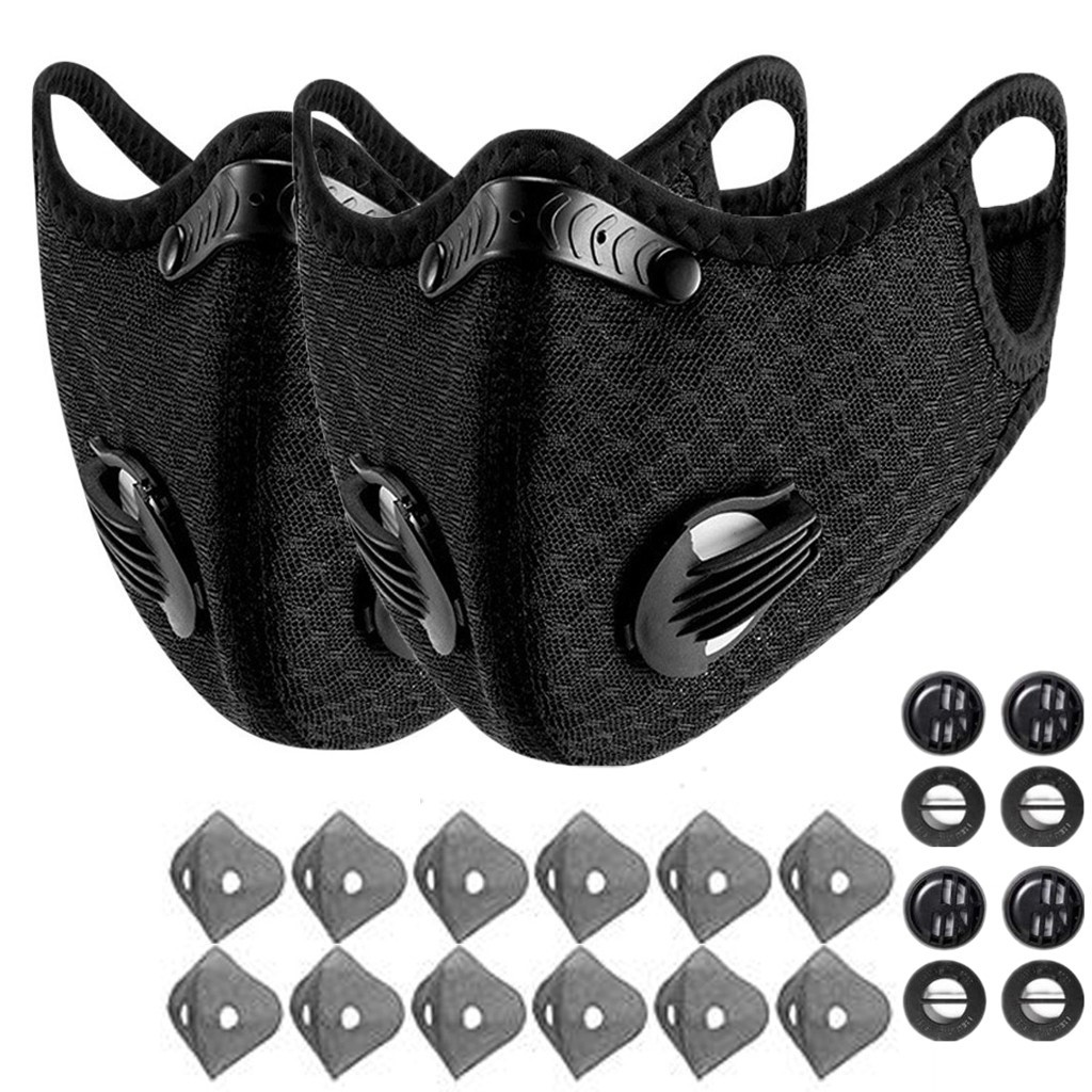 2x Half Face Cover Respirator Reusable Face Mask Bike Sports Worksite Facepiece