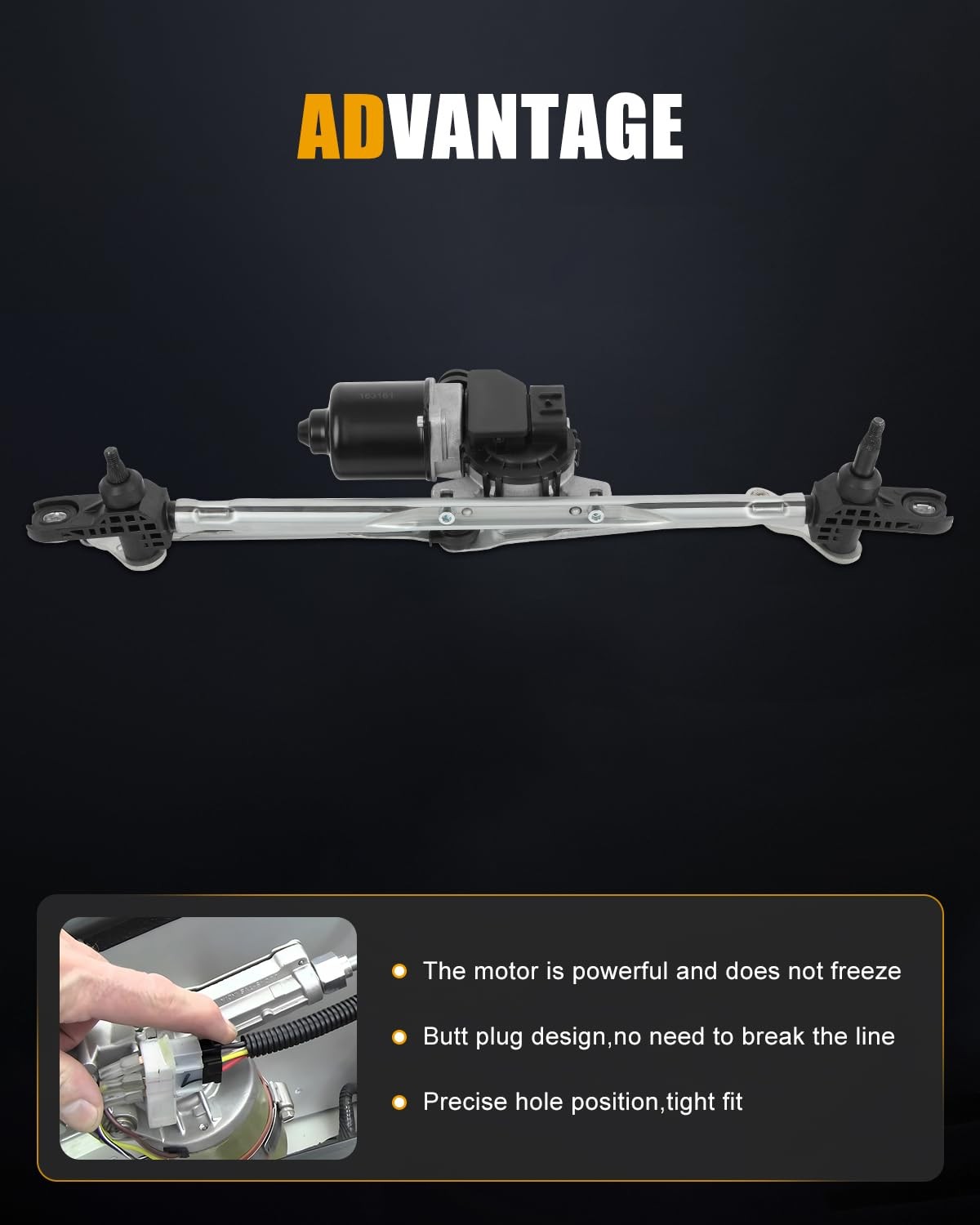 Front Wiper Motor and Linkage Assembly Replacement for Panda 2003-2012 4 Pins