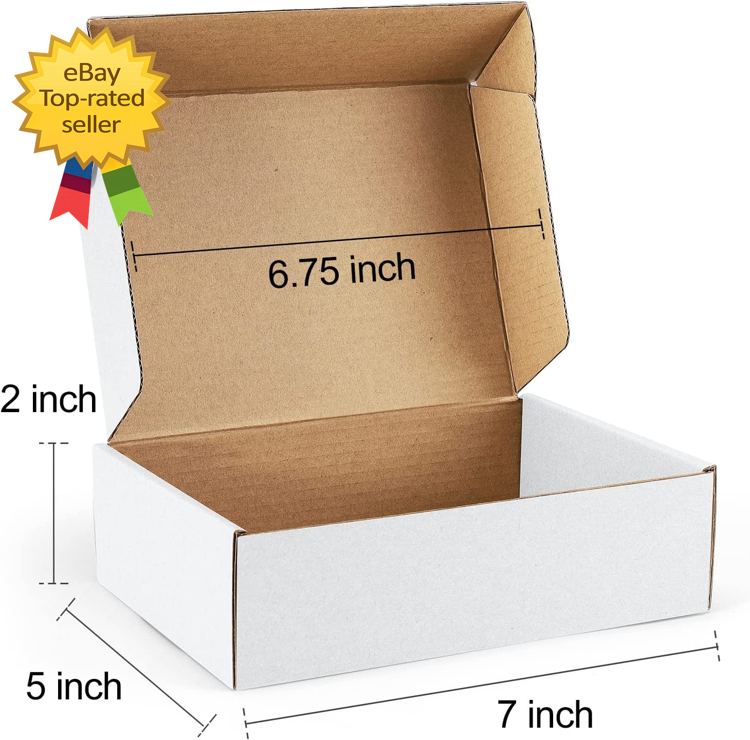 Shipping Boxes 7X5X2 Inches White Small Mailing Boxes 25 Pack Cardboard Corrugat