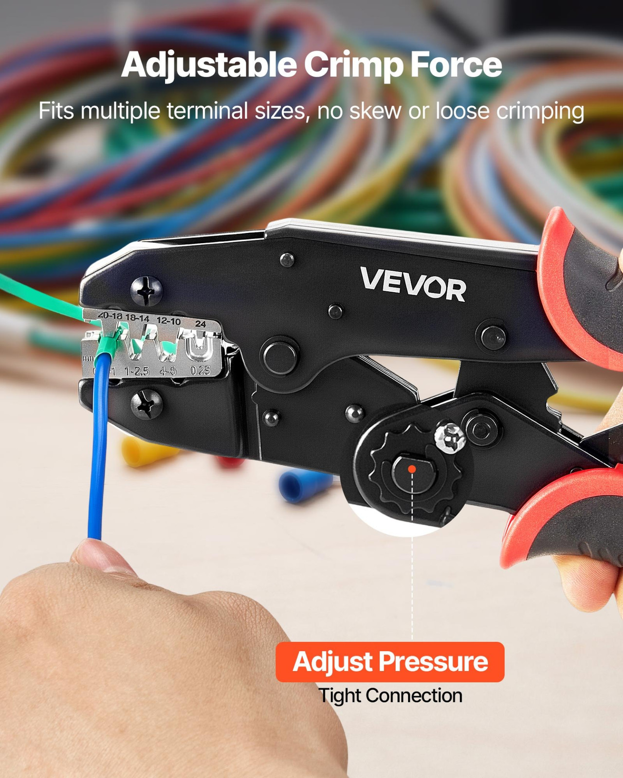 24-10 AWG Ratcheting Wire Crimping Tool Electrical Terminal Pliers