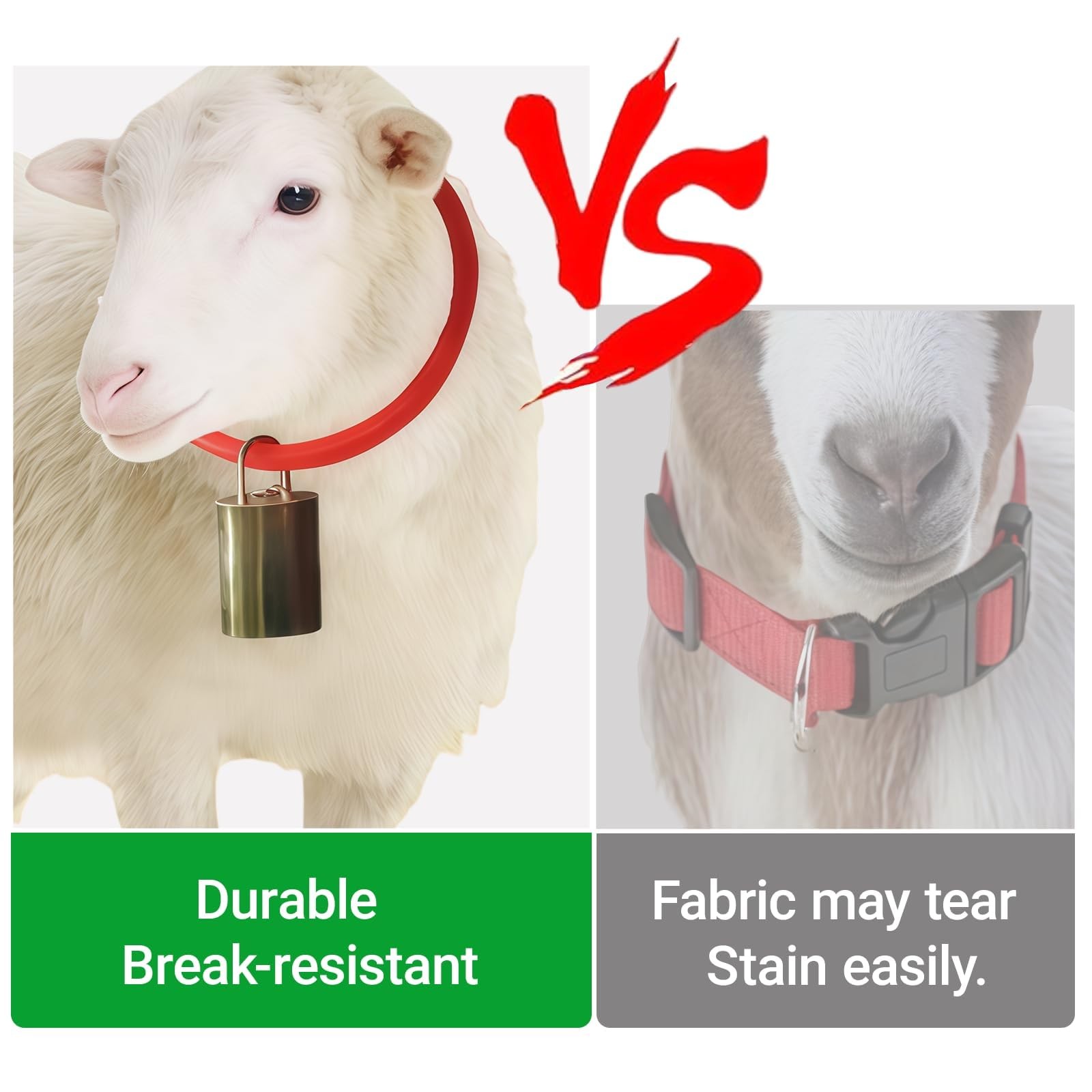 6 Pack Breakaway Goat Collars – 10 FT (3M) Plastic Safety Chain with Quick Re…