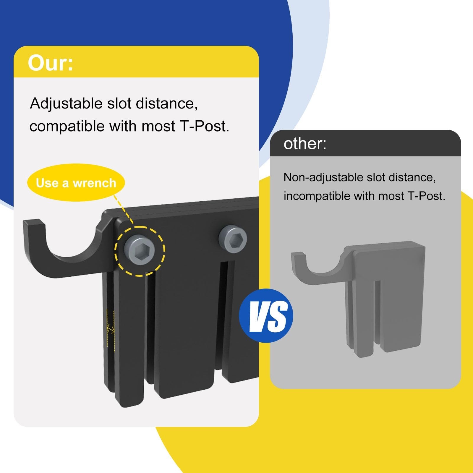 T-Post Target Hanger B- T-Post Hanger x2 -Black
