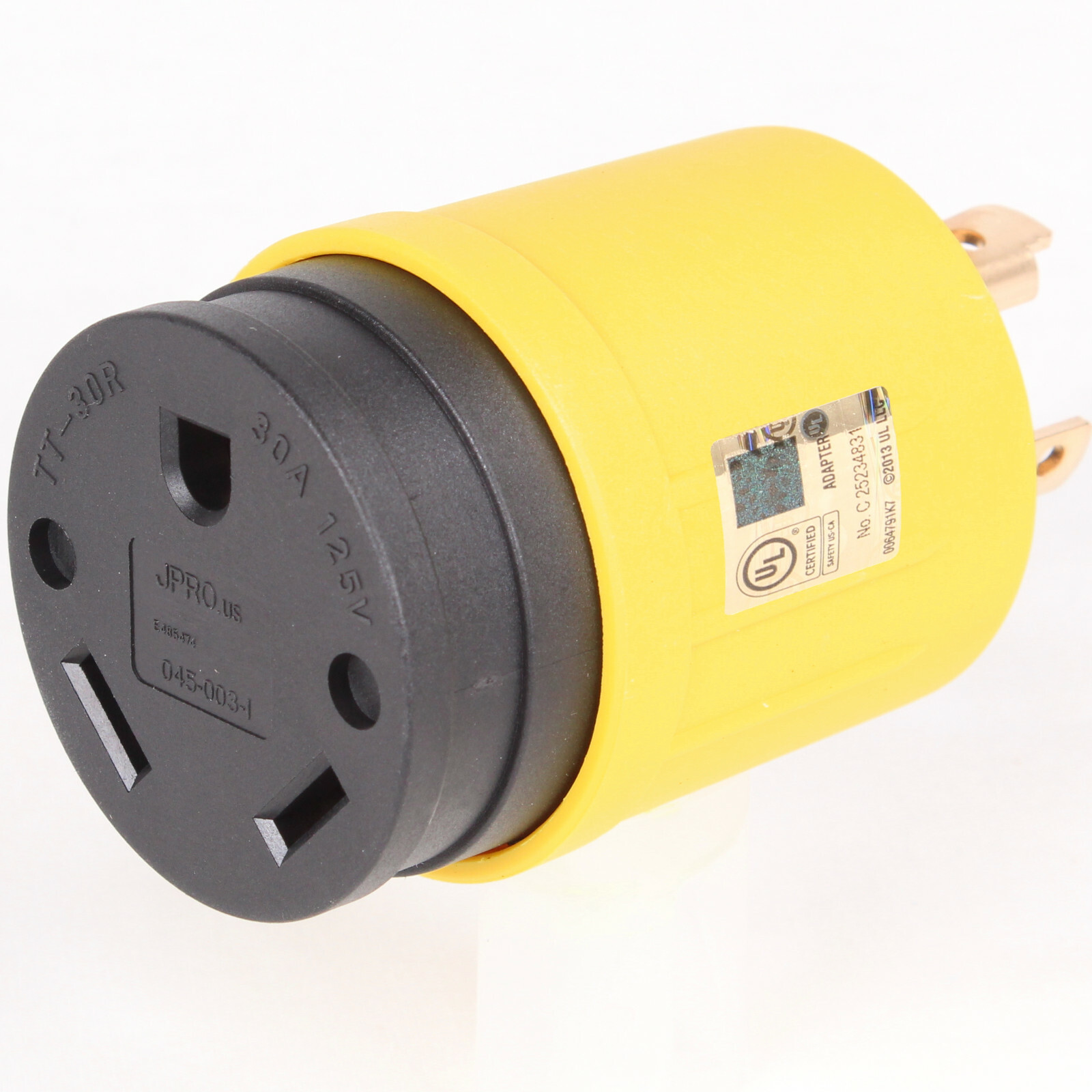 30 AMP NEMA L5-30 Male – TT-30 Female Compact RV Generator Power Adapter Locking