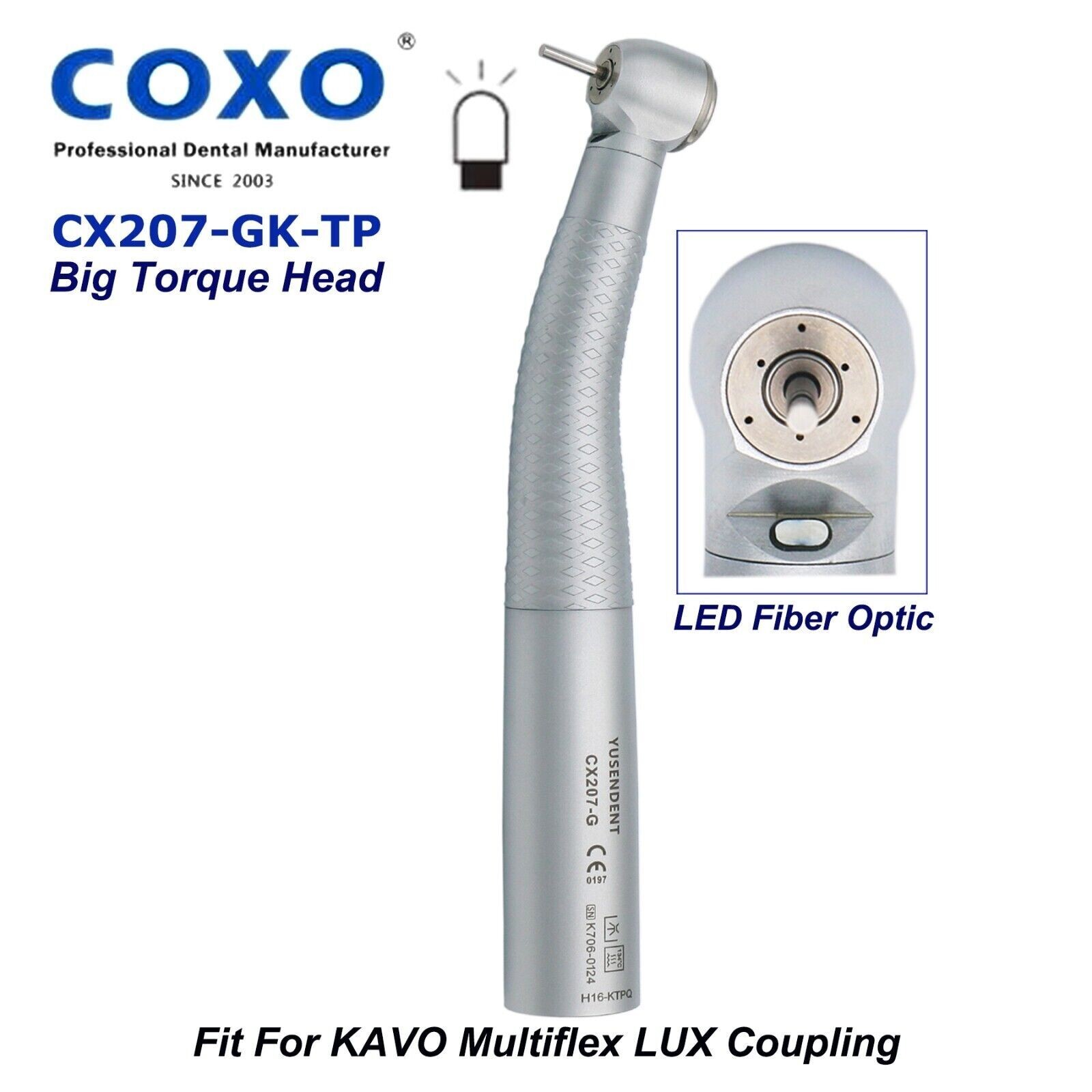 US Coxo Dental HighSpeed Handpiece Big Torque Head Fit Kavo Coupler Fiber Optic