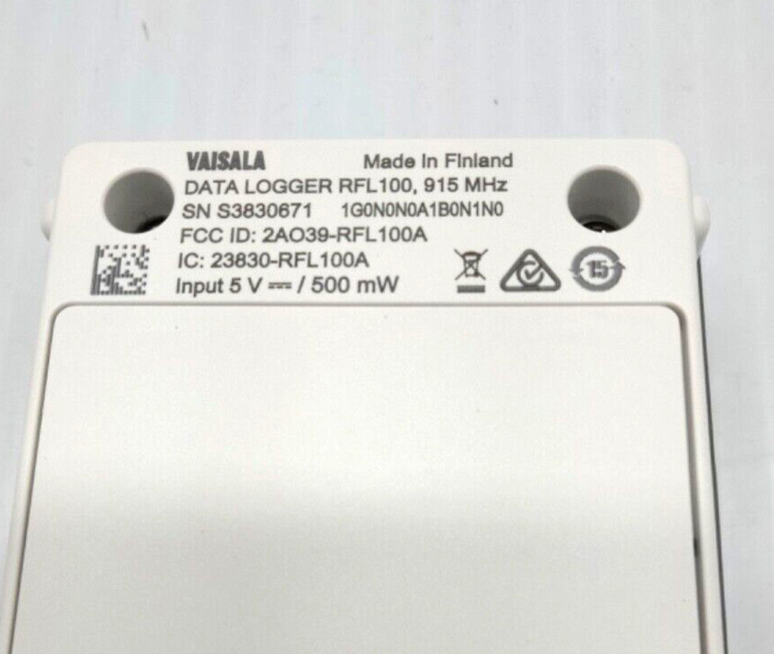 Vaisala RFL100 Vainet Data Logger TMP115 Temp/Humidity + Mount channel 1 915 MHz