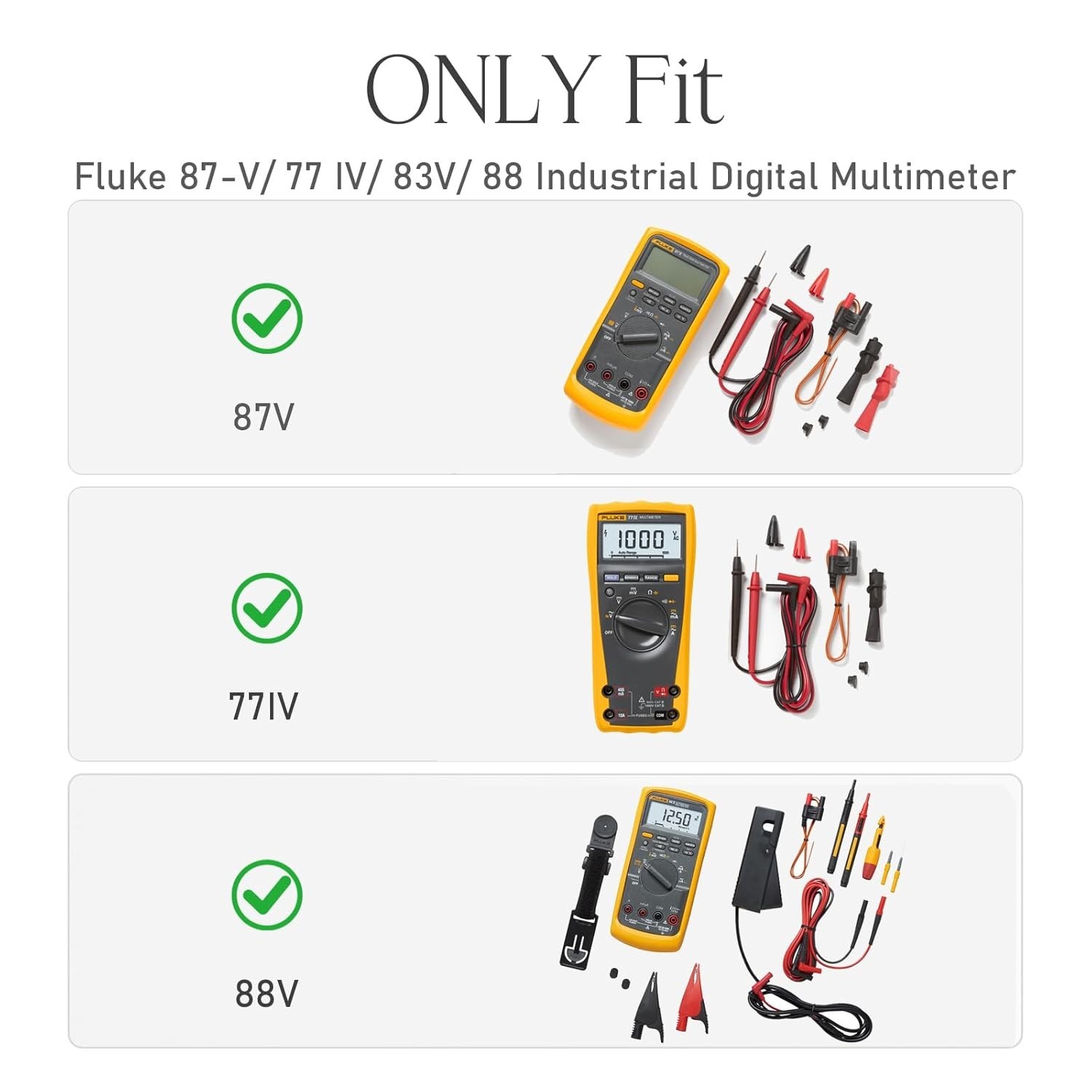 Case for Fluke 87V/Max/ 77 IV/ 83V/ 88 Industrial Digital Multimeter Hard Travel