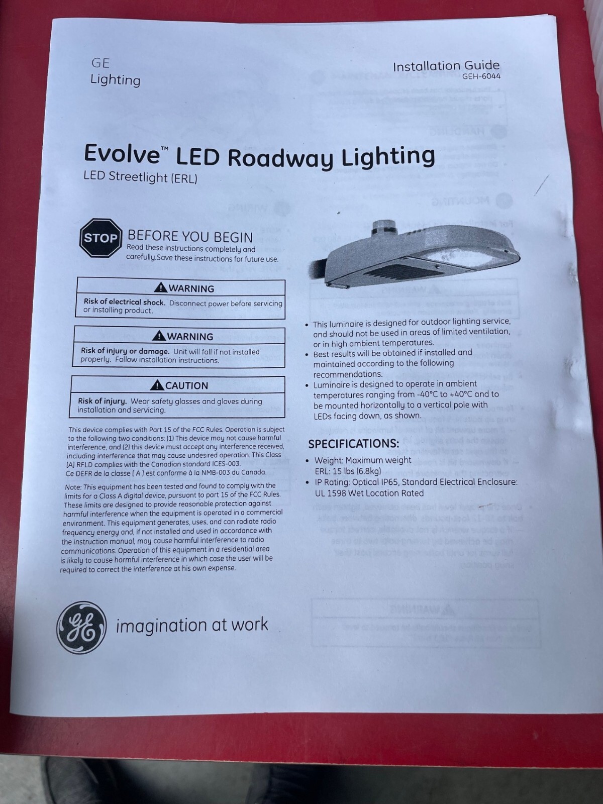 EVOLVE LED STREETLIGHT Garage Dock light w/ANSI 7 PIN PE Receptacle 93065392 New