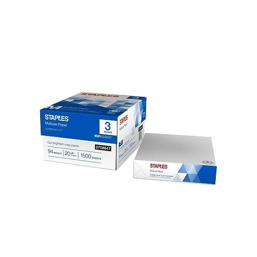 Multiuse Copy Paper 8.5″ x 11″ 20lb 8 Ream Case 4000 Sheets Free Shipping